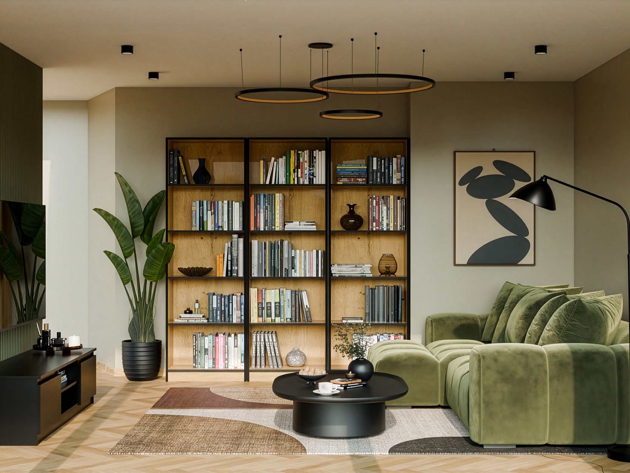 Scaffale Mandeville 191 (Rovere Artisan + Nero)