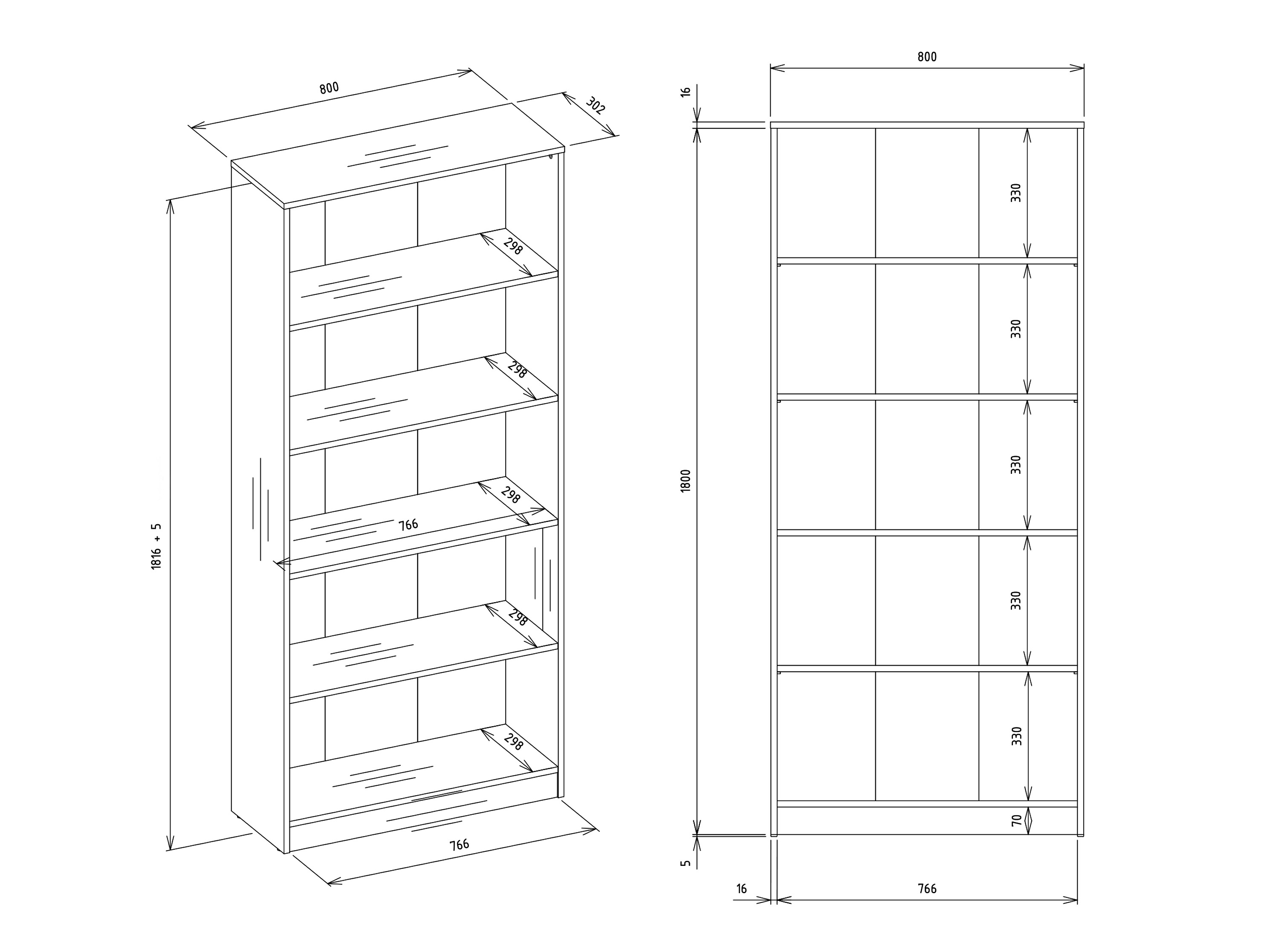 Scaffale Mandeville 253 (Nero)