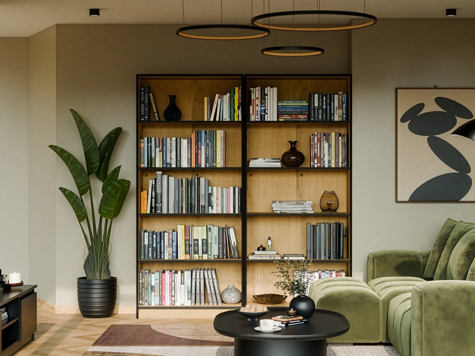 Scaffale Mandeville 253 (Rovere Artisan + Nero)