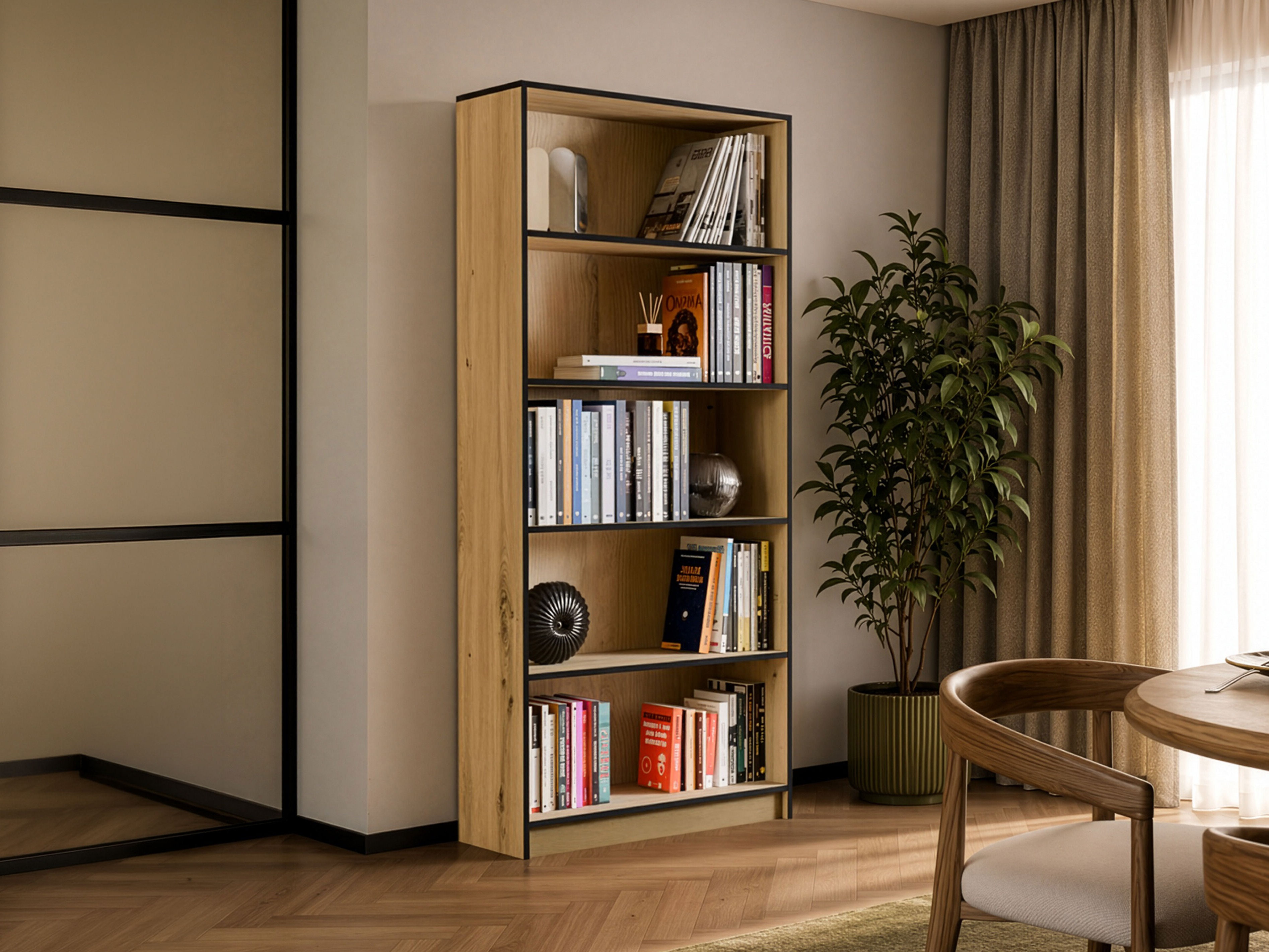 Scaffale Mandeville 253 (Rovere Artisan + Nero)