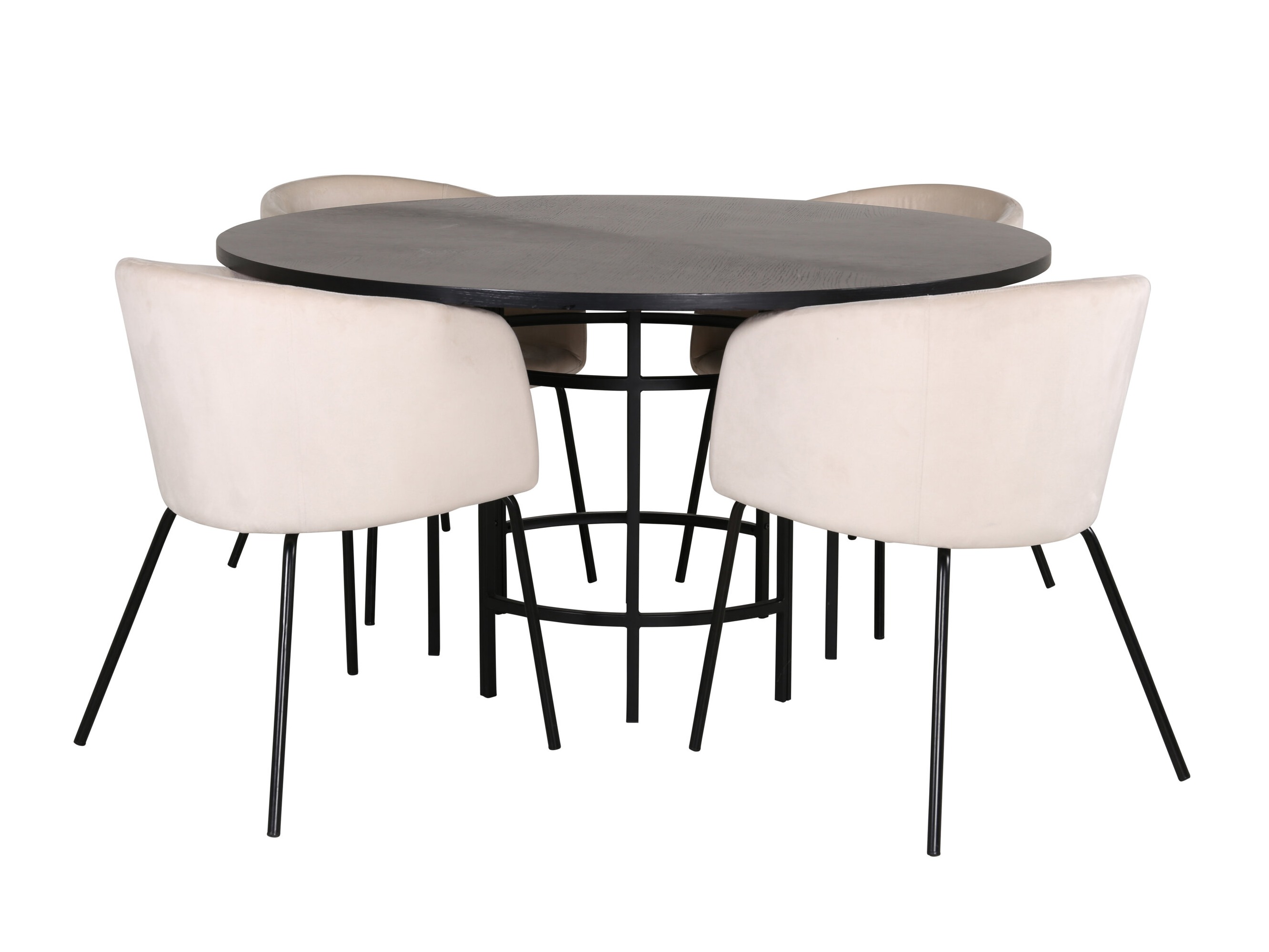 Set sala da pranzo Dallas 2381 (Nero + Crema)