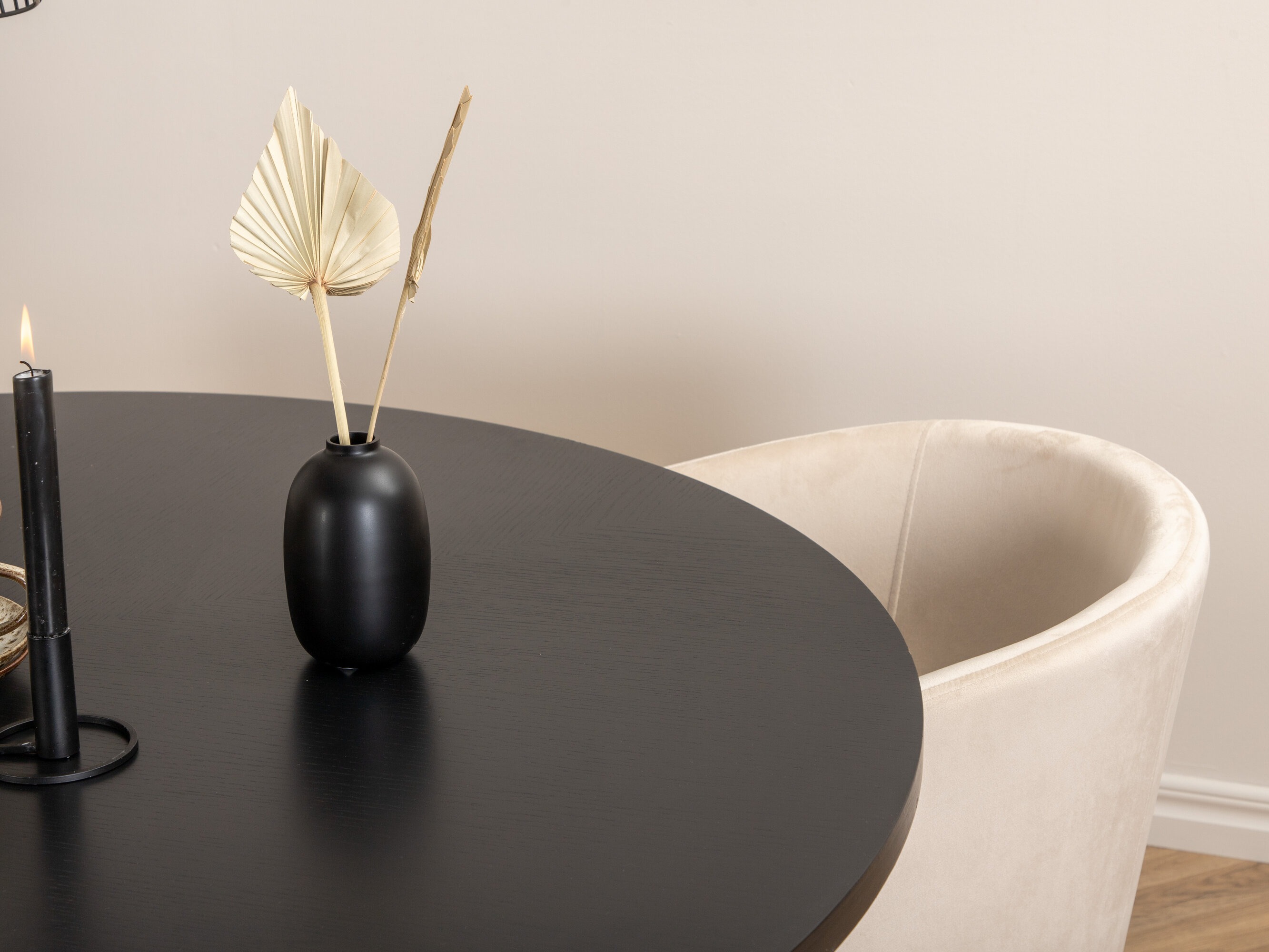 Set sala da pranzo Dallas 2381 (Nero + Crema)