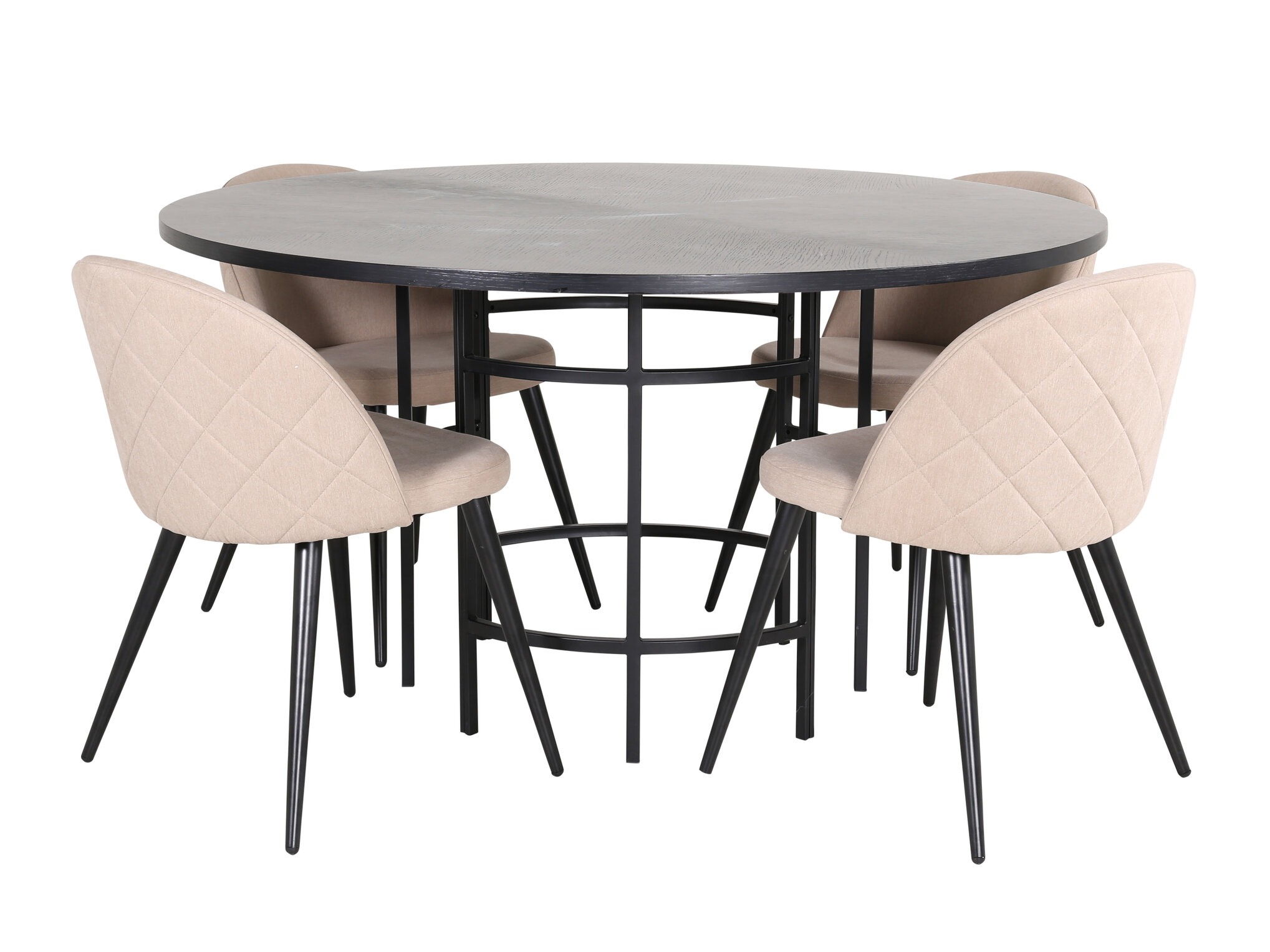 Set sala da pranzo Dallas 2386 (Nero + Beige)