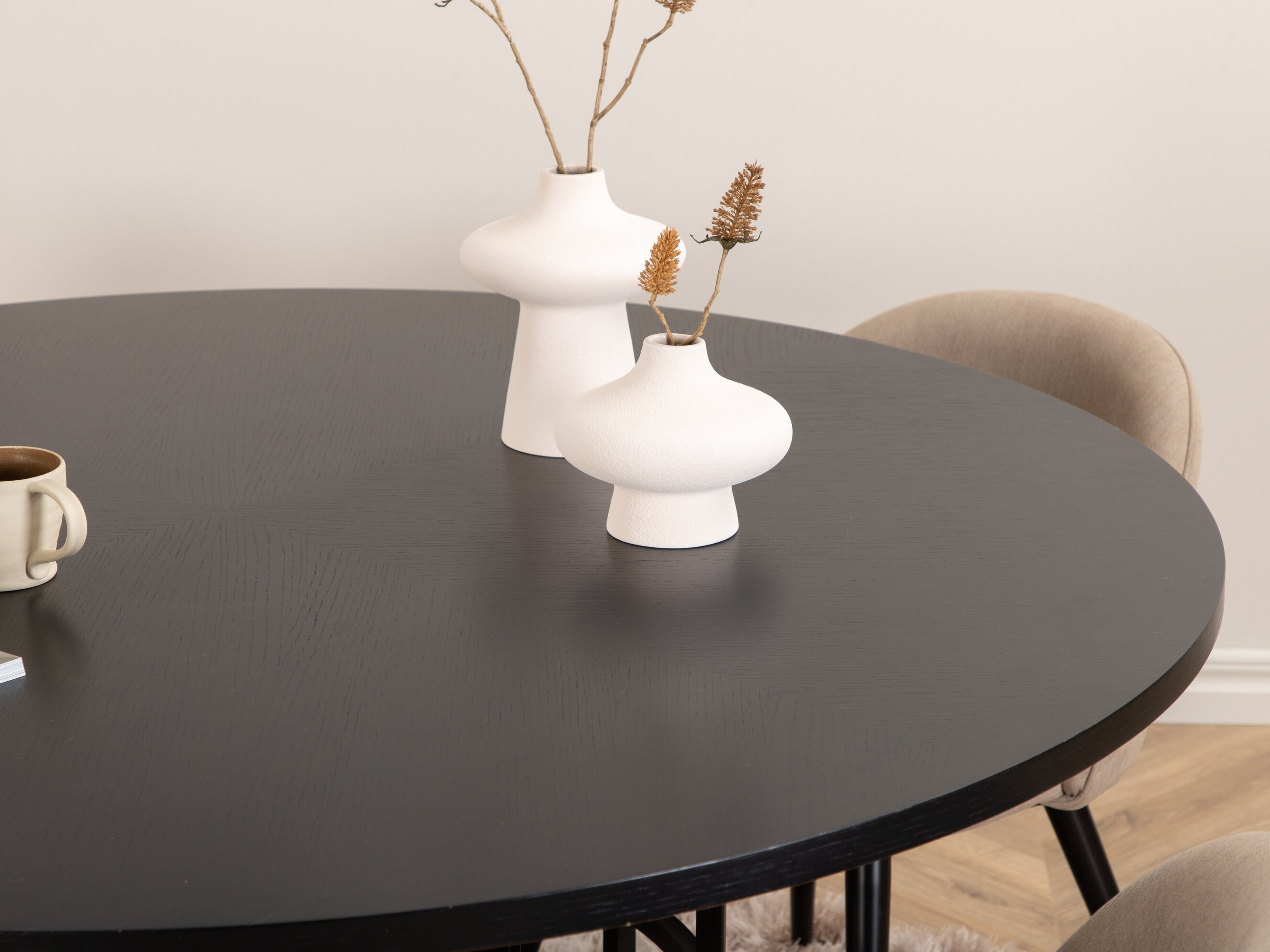 Set sala da pranzo Dallas 2386 (Nero + Beige)