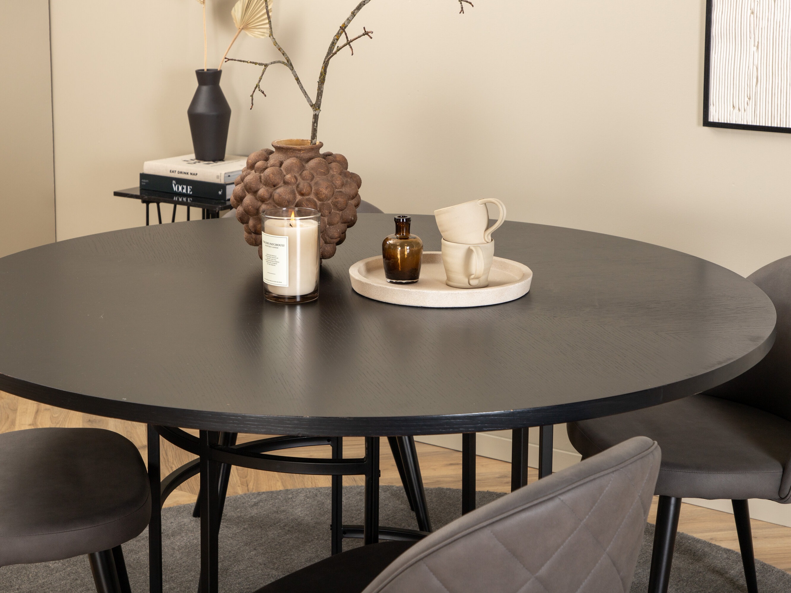 Set sala da pranzo Dallas 2386 (Nero + Grigio)
