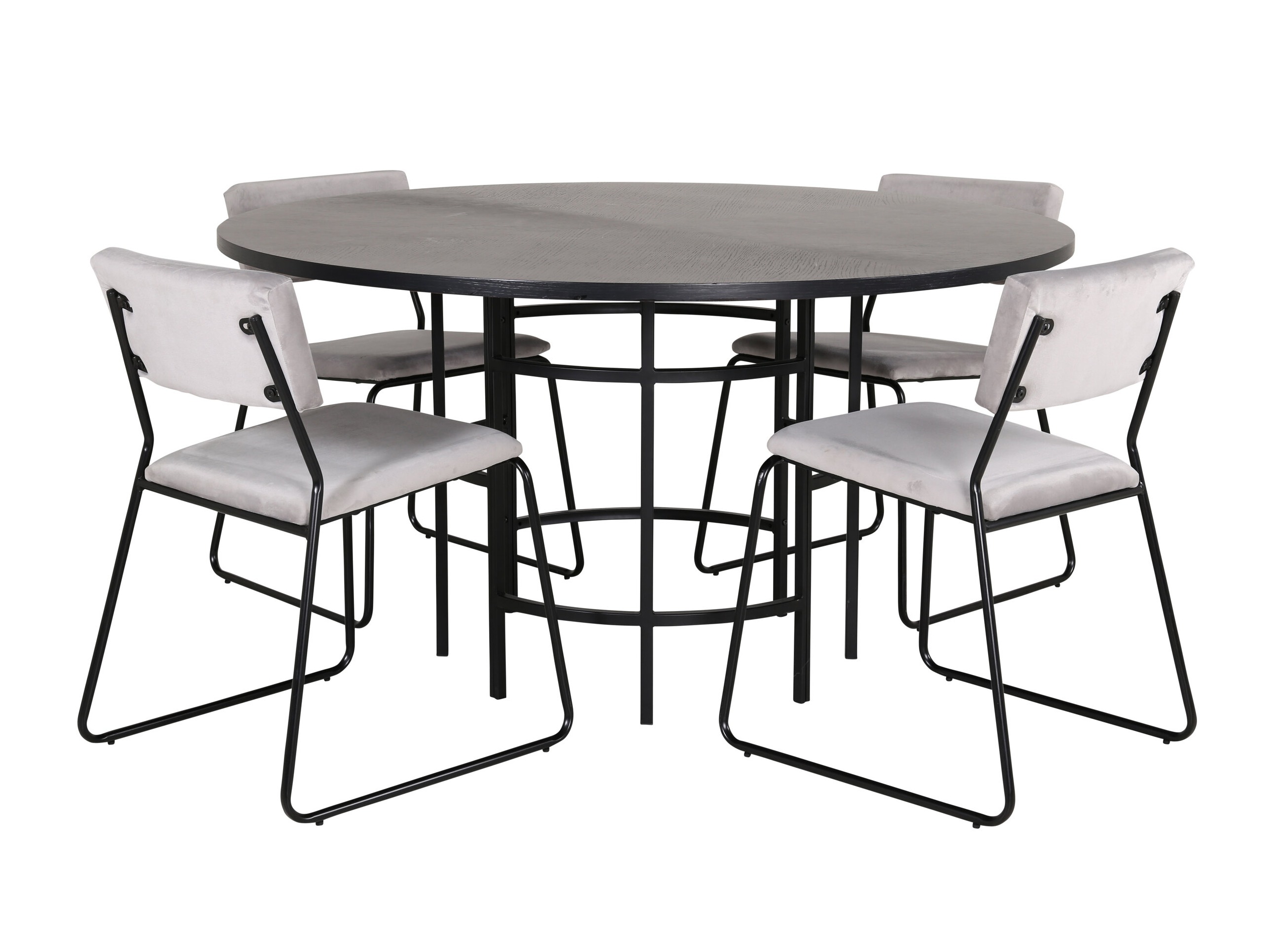 Set sala da pranzo Dallas 2393 (Nero + Grigio)