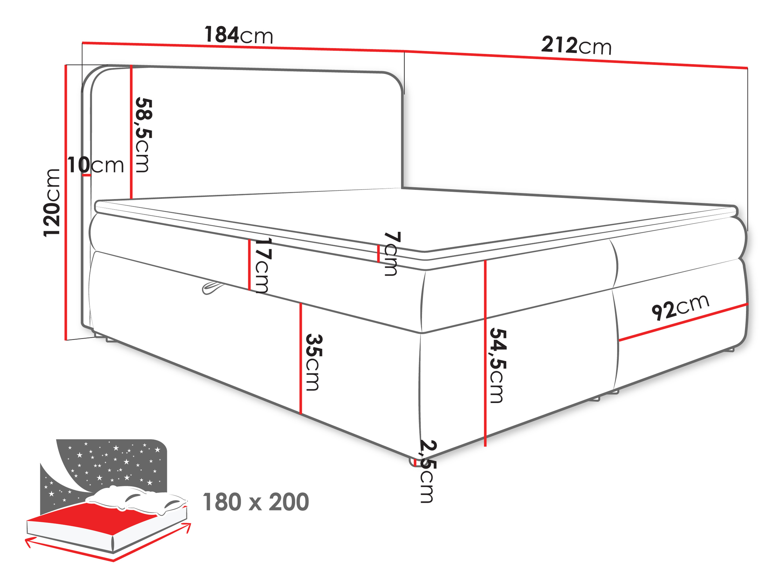 Letto continentale Portage 111 (Vibe 03)