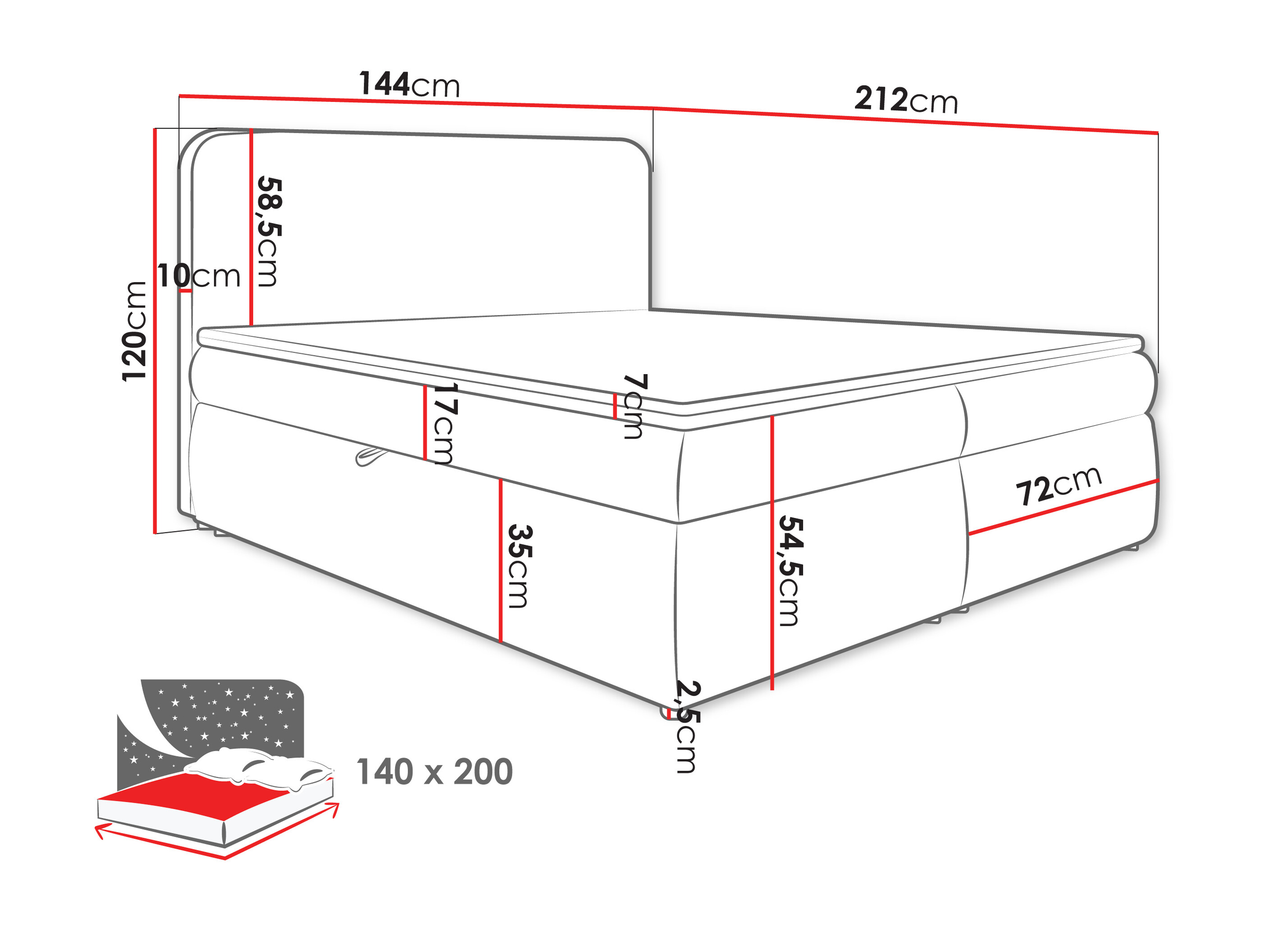 Letto continentale Portage 111 (Vibe 03)