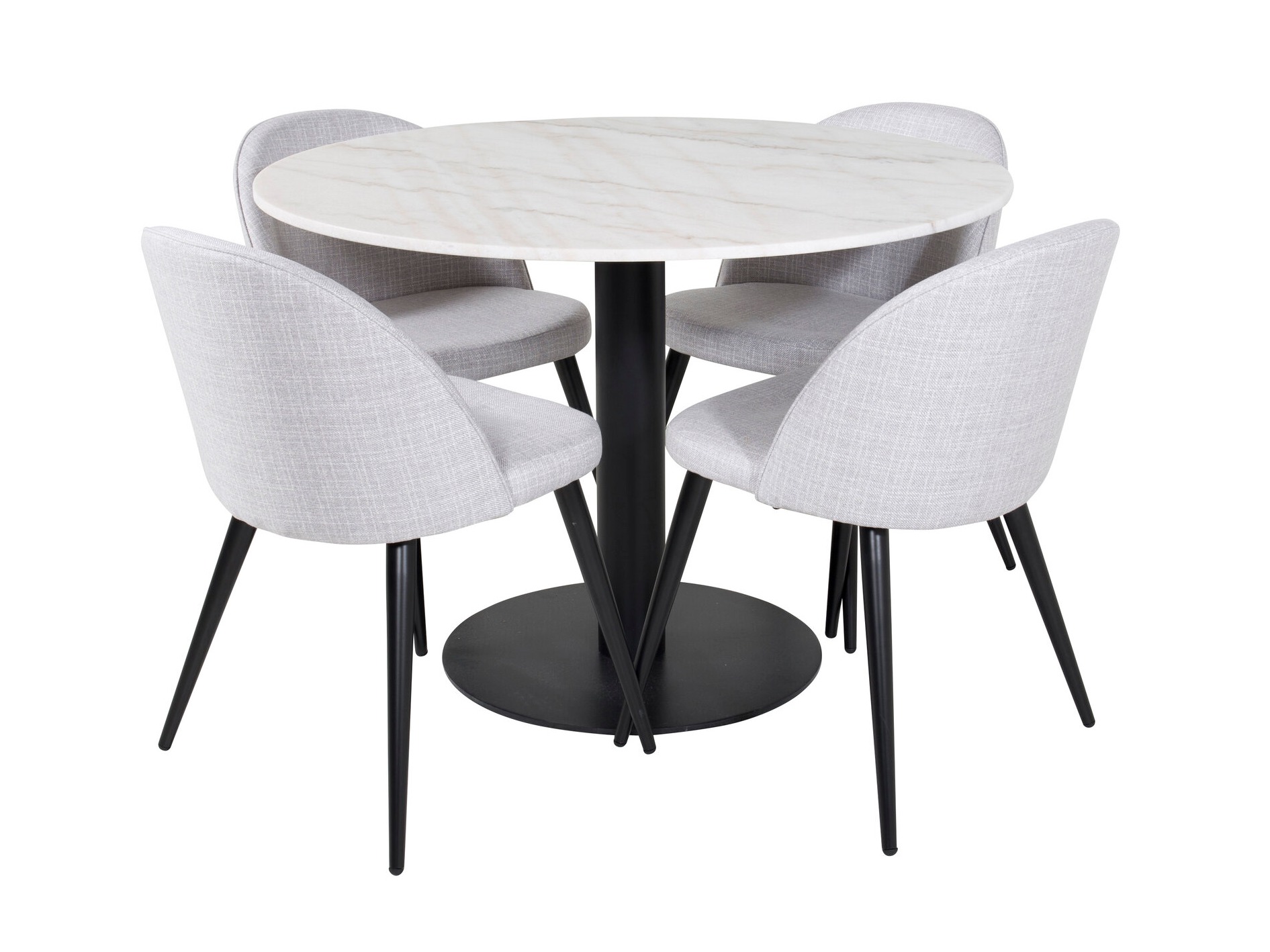 Set sala da pranzo Dallas 2572 (Nero + Grigio chiaro)
