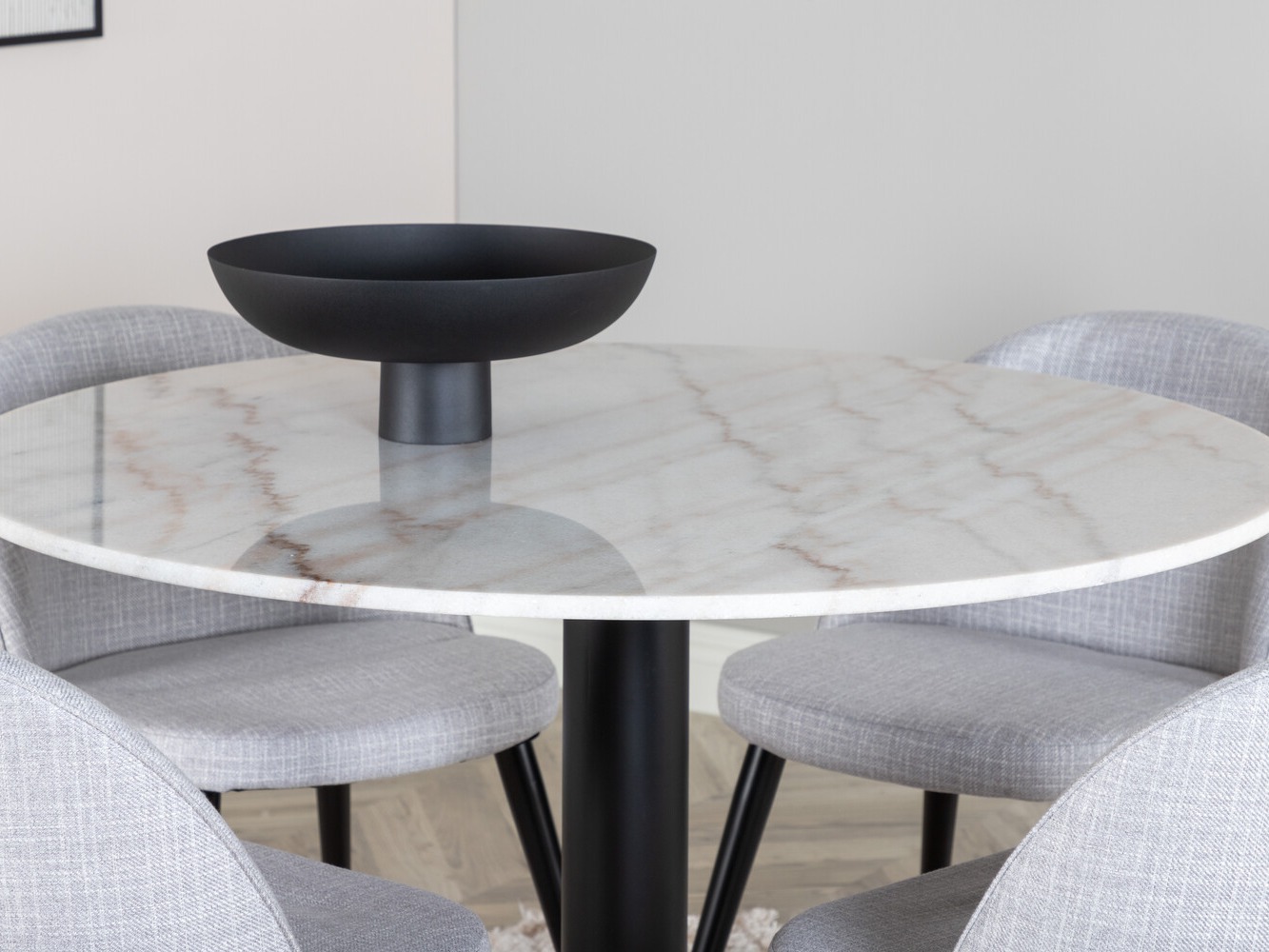 Set sala da pranzo Dallas 2572 (Nero + Grigio chiaro)