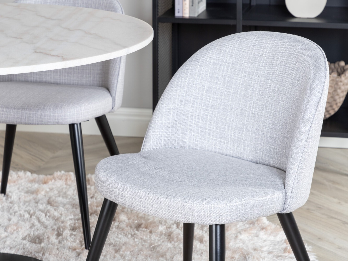 Set sala da pranzo Dallas 2572 (Nero + Grigio chiaro)