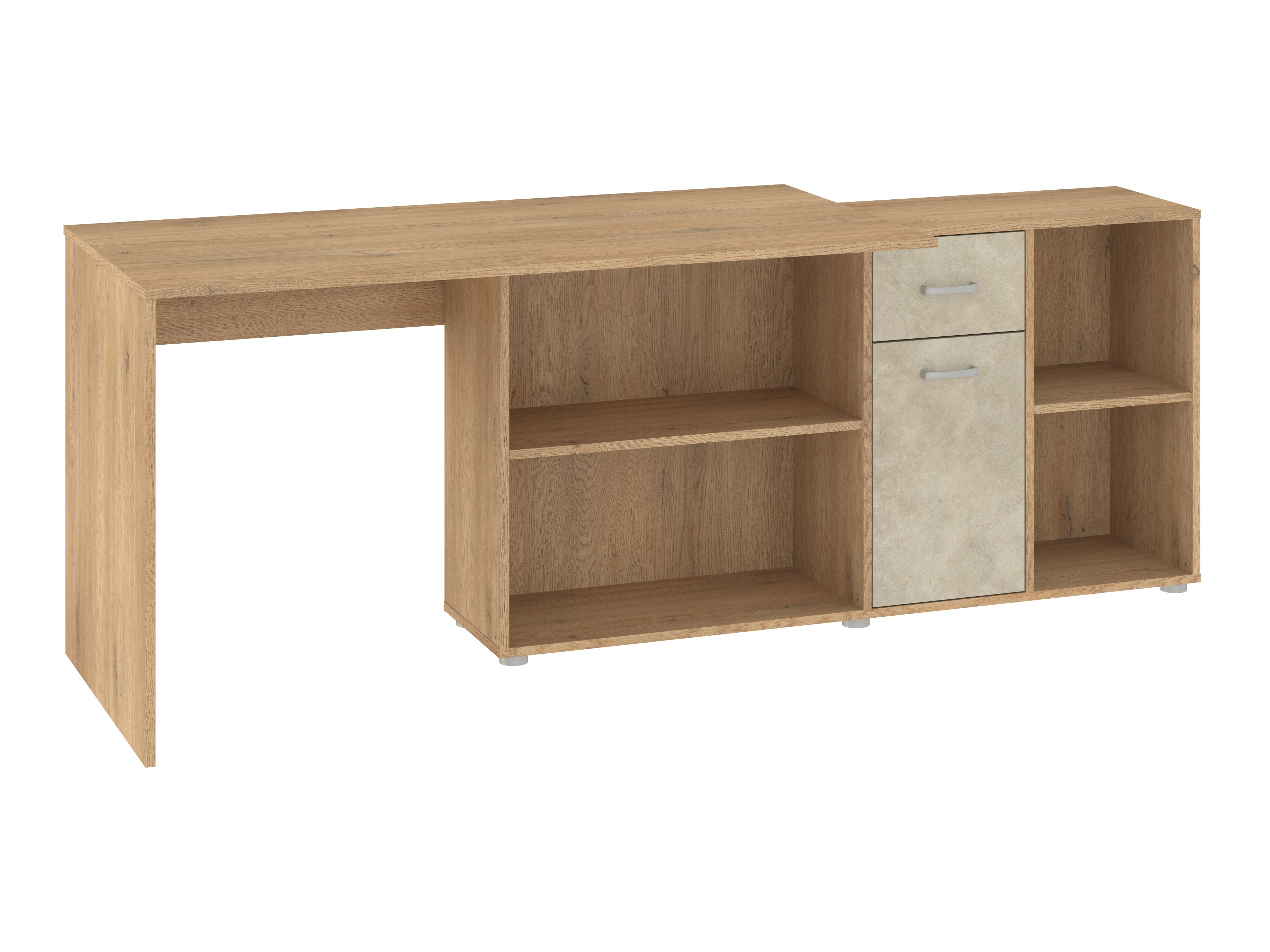 Scrivanie angolare Gilroy 113 (Rovere cremona + Beige)