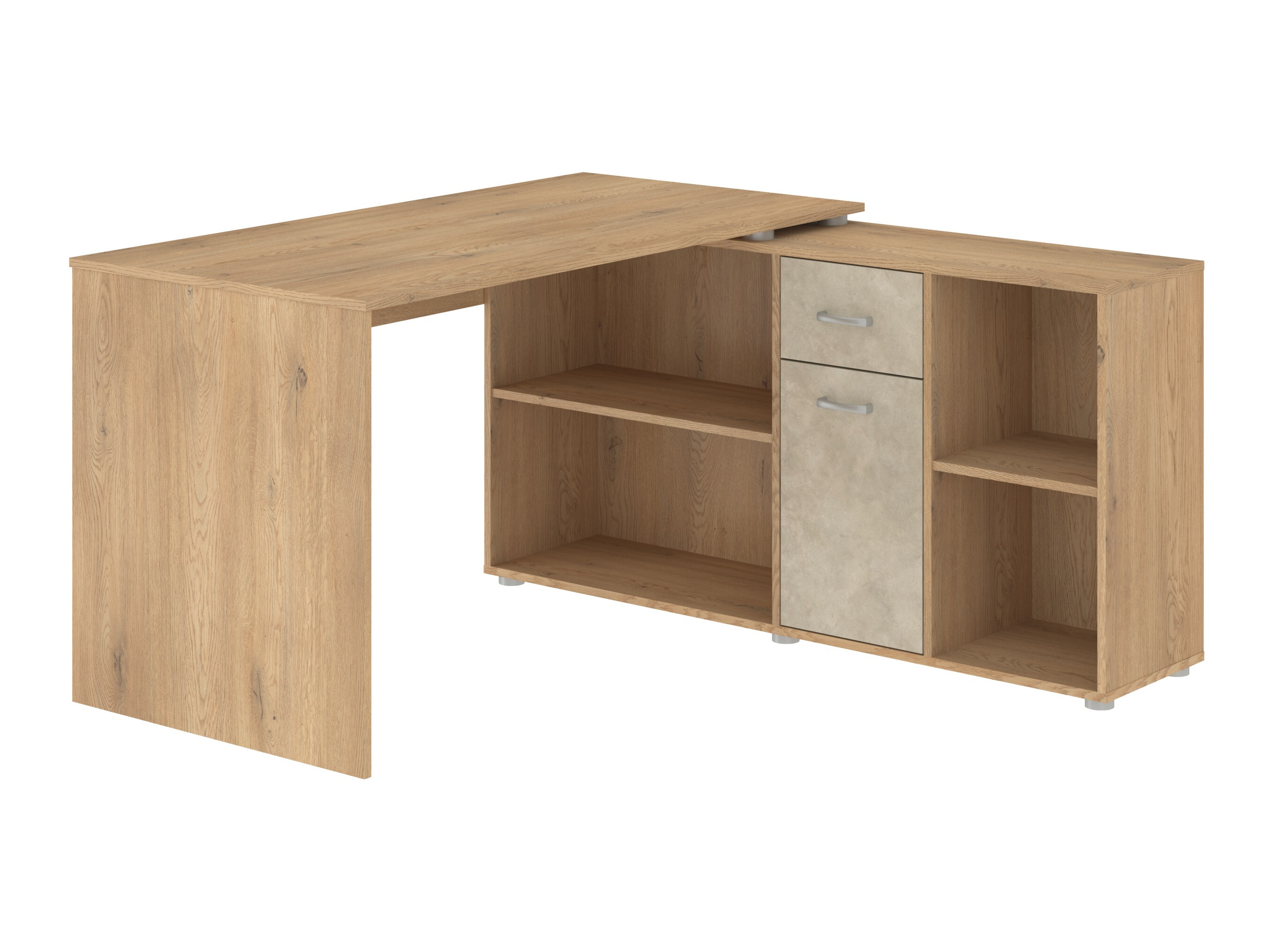 Scrivanie angolare Gilroy 113 (Rovere cremona + Beige)