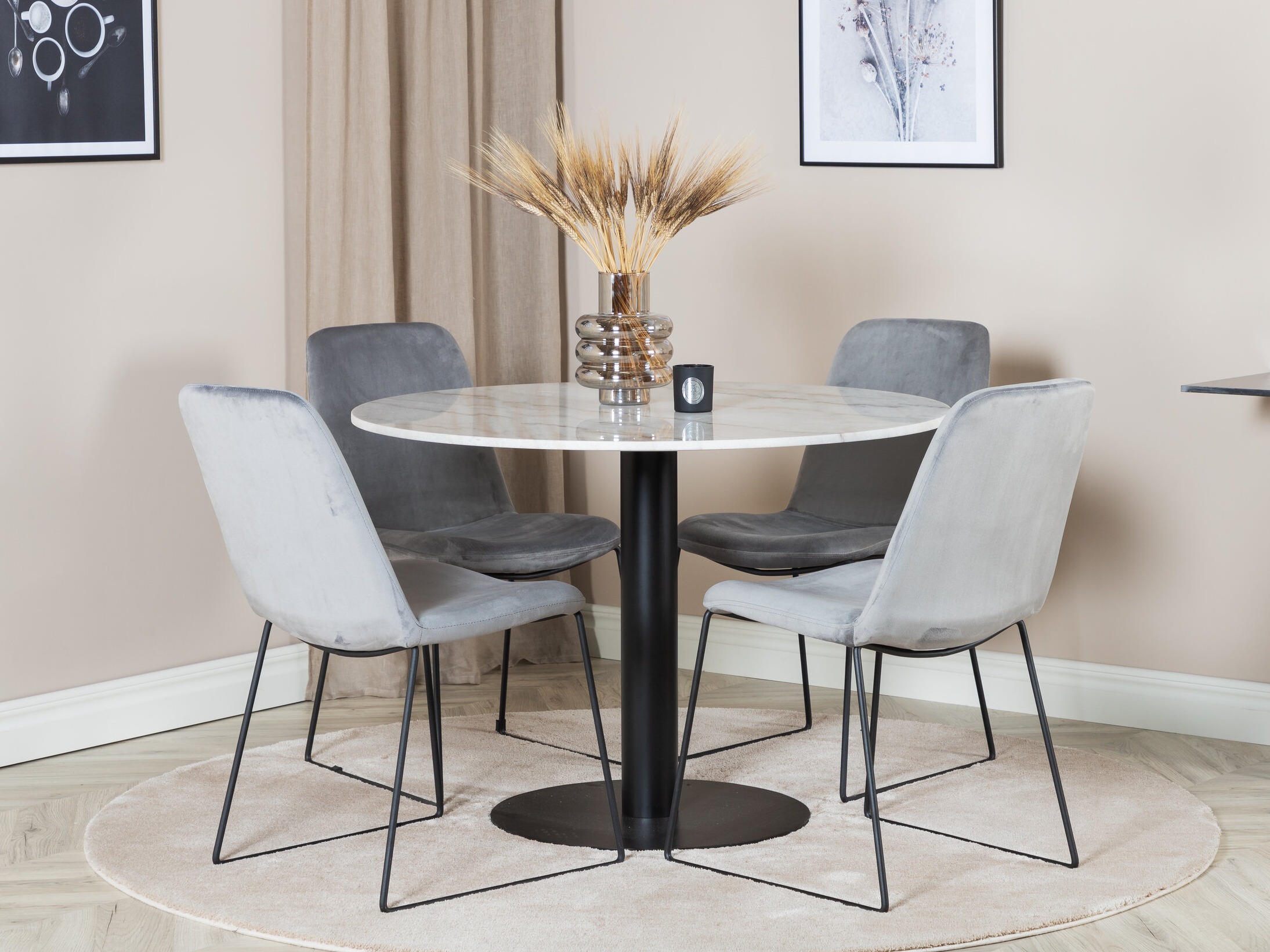 Set sala da pranzo Dallas 2601 (Grigio + Nero)