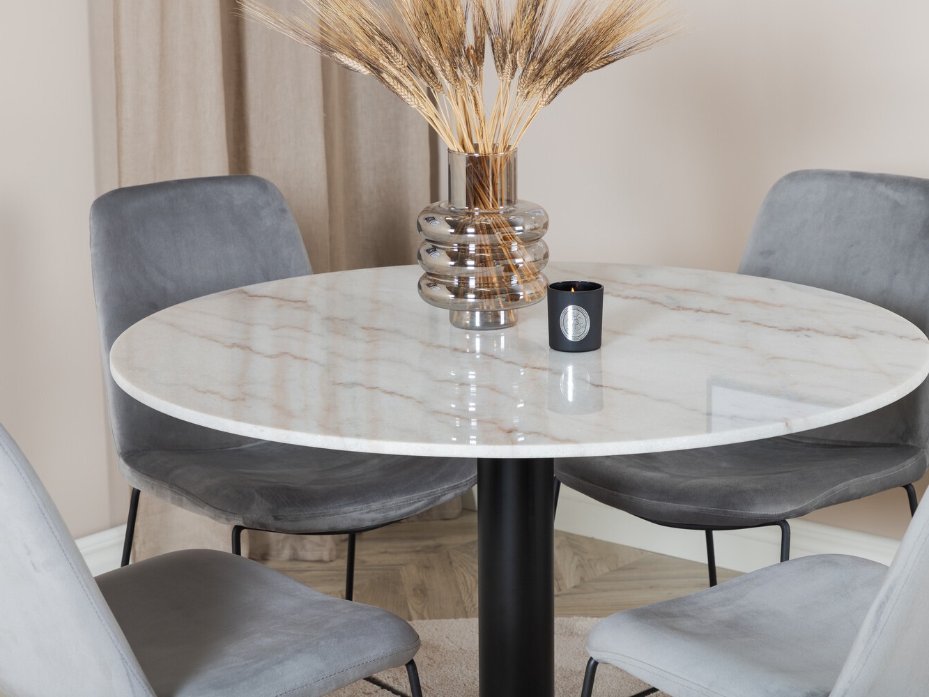 Set sala da pranzo Dallas 2601 (Grigio + Nero)