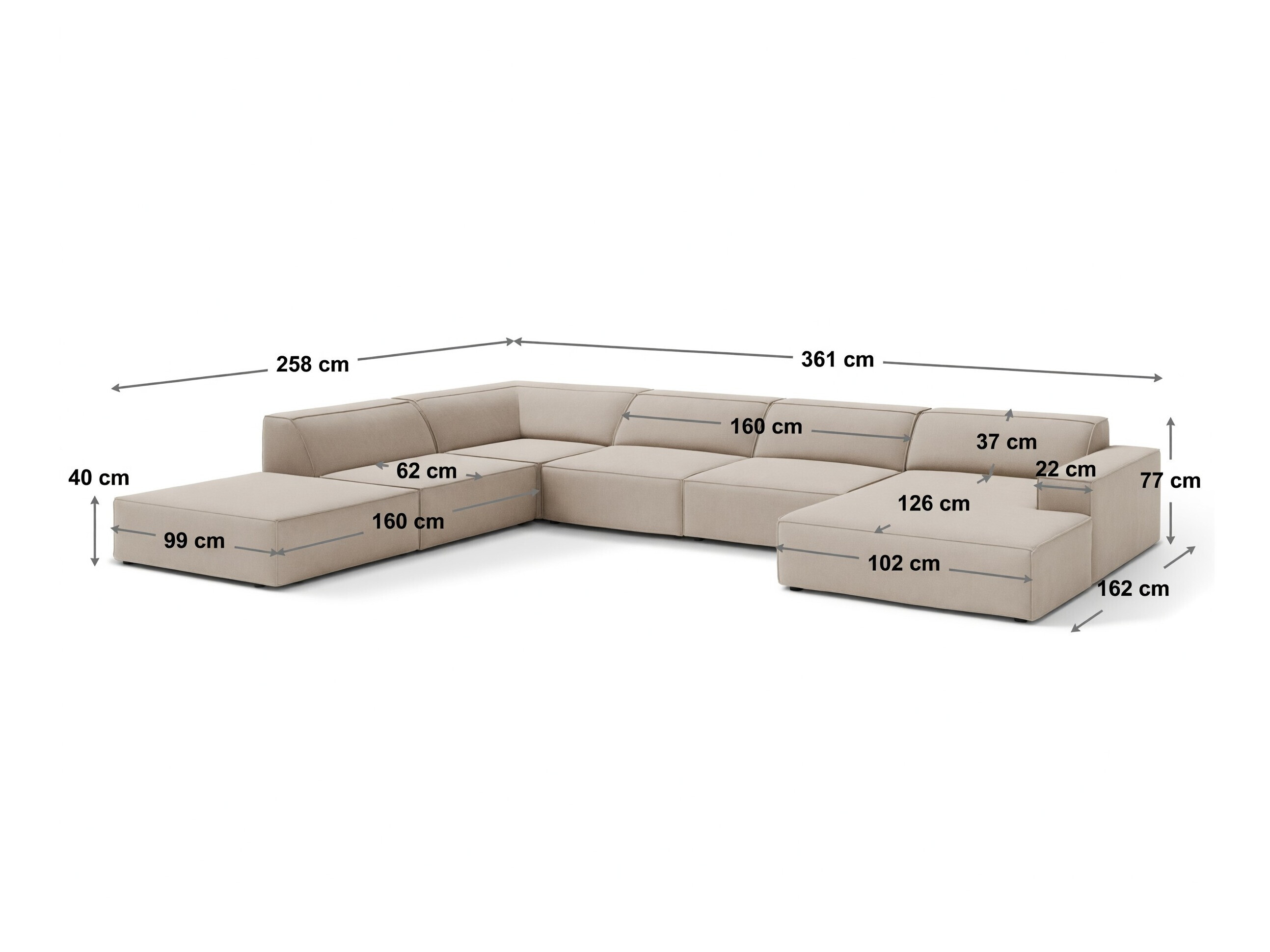Divano angolare componibile SL5754 con imballo danneggiato