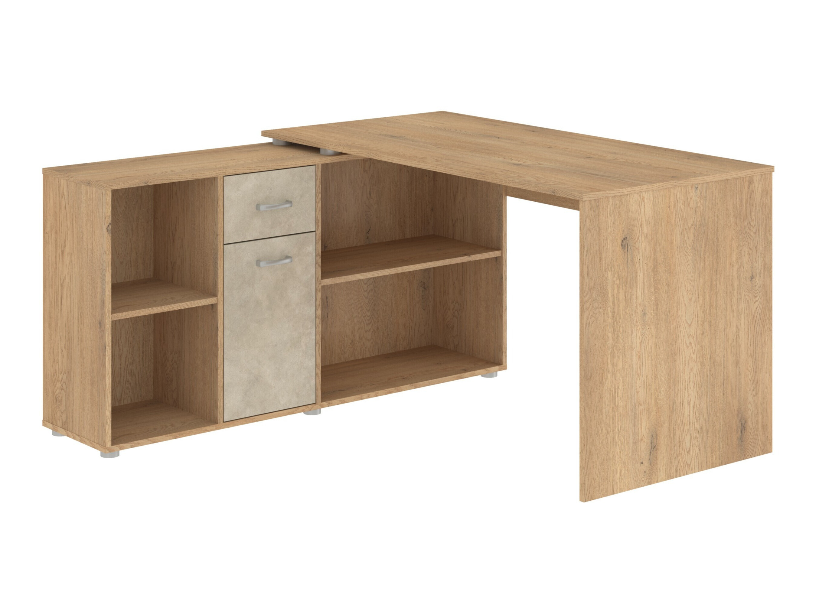 Scrivanie angolare Gilroy 113 (Rovere cremona + Beige)