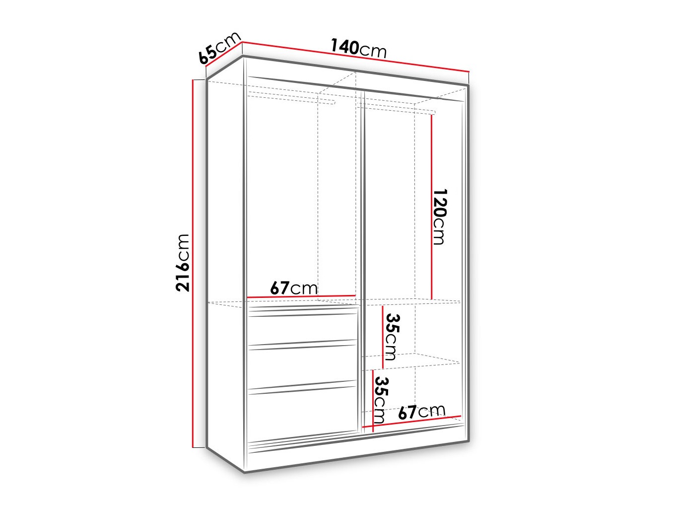 Armadio Toledo 115 (Legno scuro)