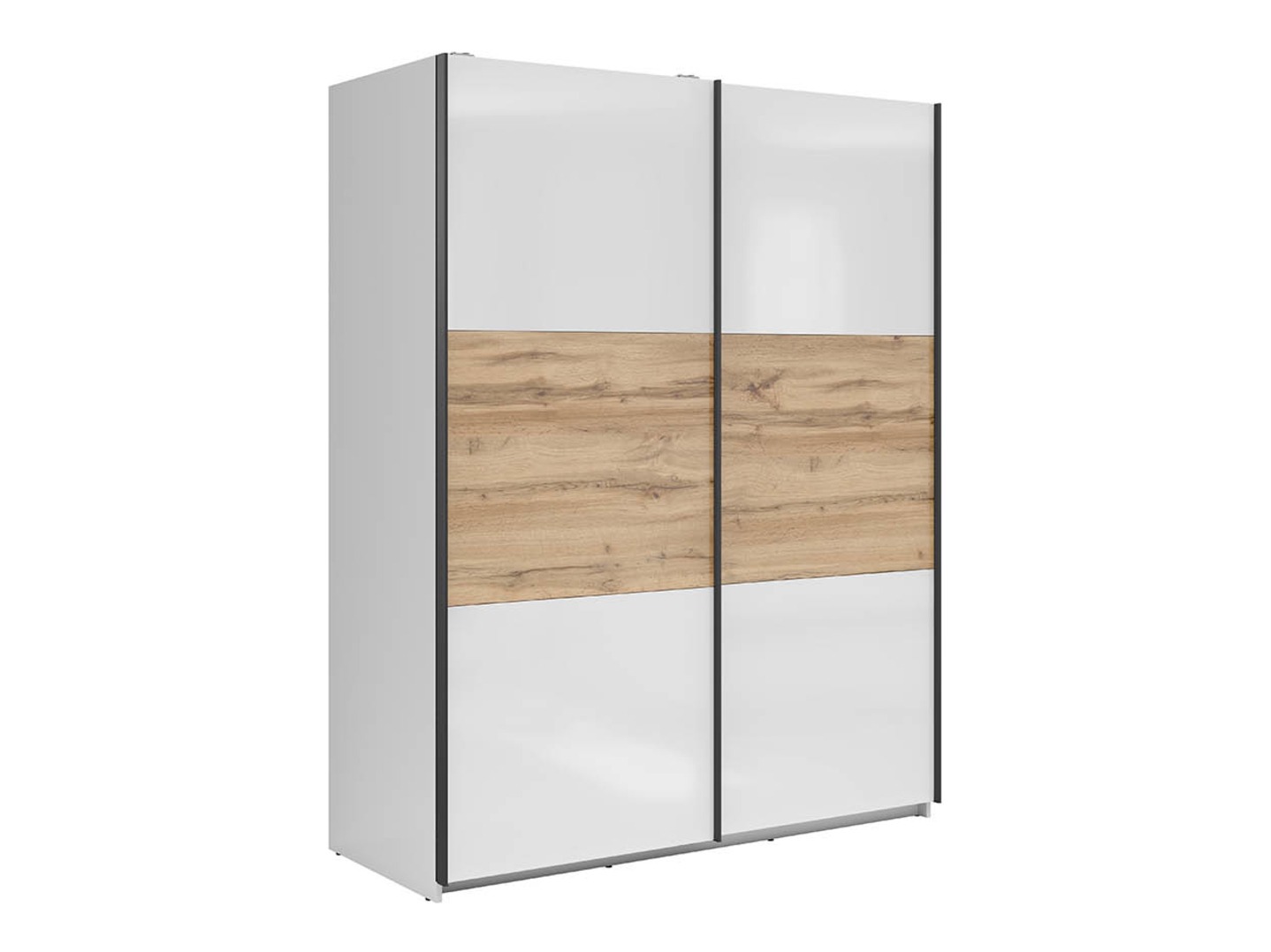 Armadio Livevaro 117 (Bianco lucido + Quercia di Wotan)
