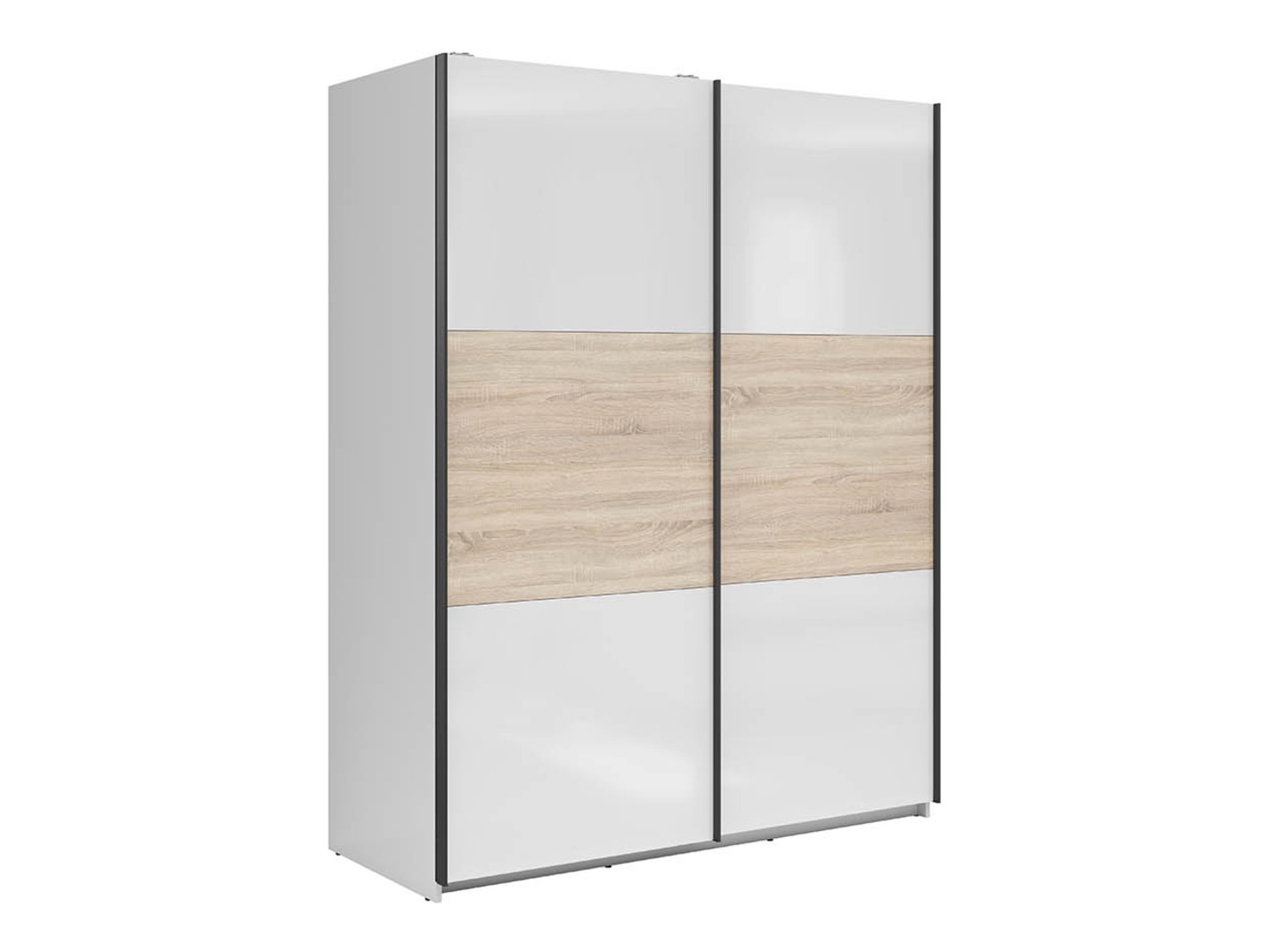 Armadio Livevaro 117 (Bianco lucido + Sonoma quercia)