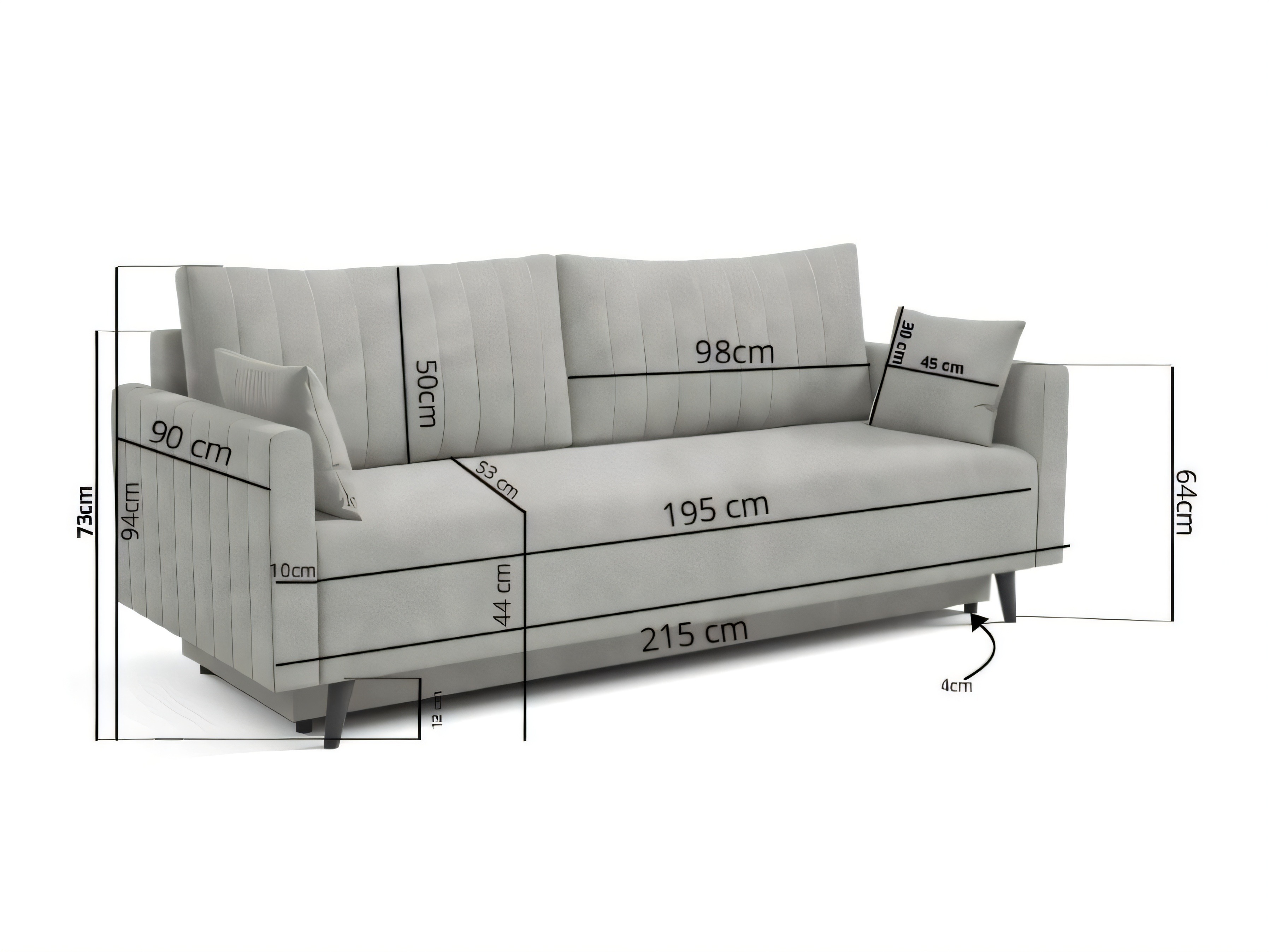 Divano letto Orlando 233 (Sereno 694)