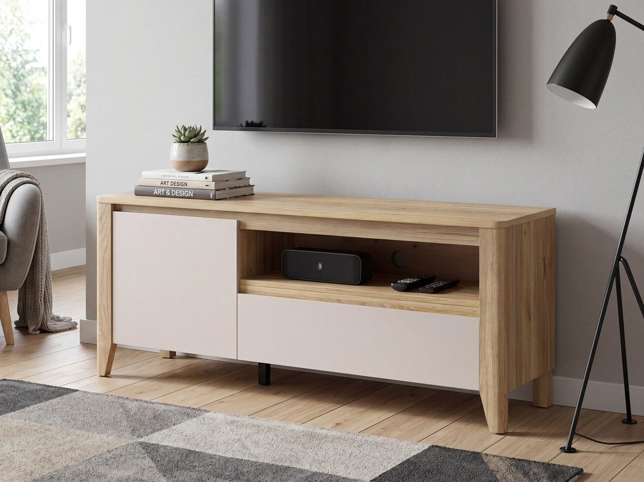 Mobile porta TV Talduno 100 (Rovere chiaro + Cachemire)
