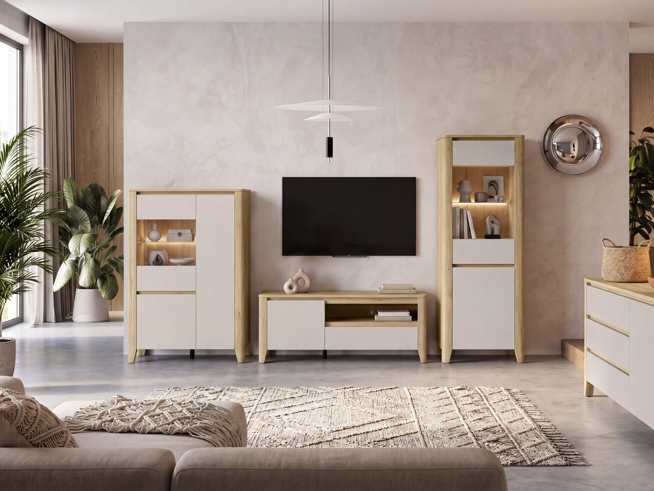Scaffale Talduno 101 (Rovere chiaro + Cachemire)