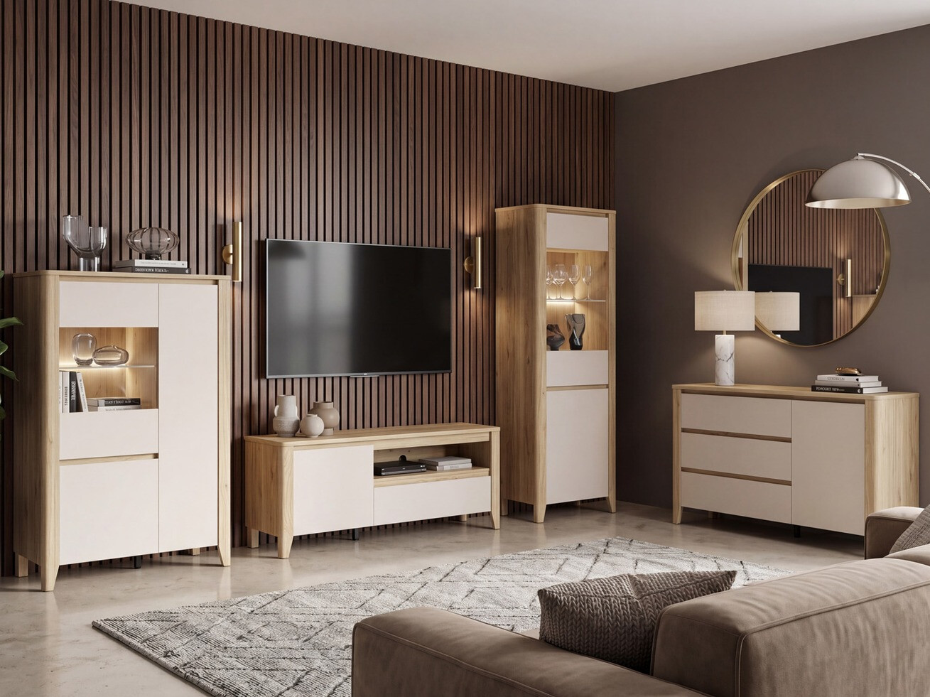 Scaffale Talduno 104 (Rovere chiaro + Cachemire)