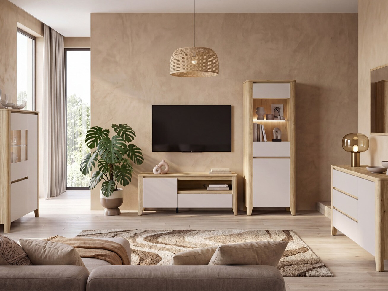 Scaffale Talduno 104 (Rovere chiaro + Cachemire)