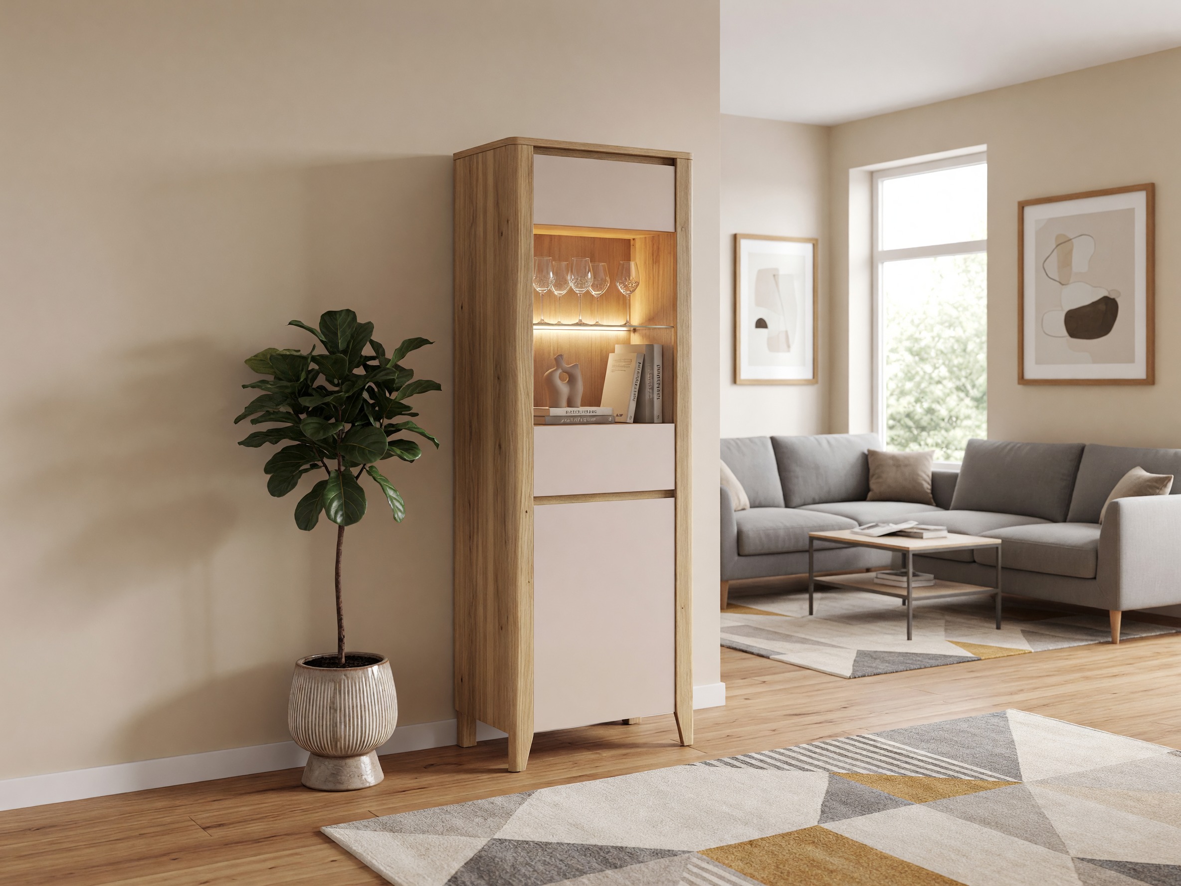 Scaffale Talduno 104 (Rovere chiaro + Cachemire)