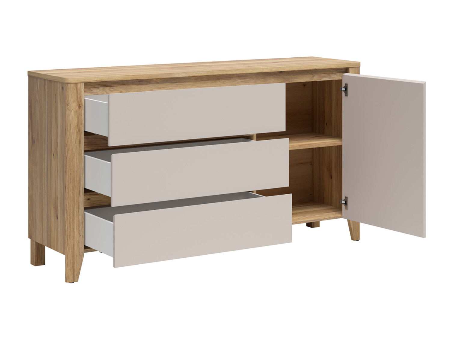 Cassettiera Talduno 105 (Rovere chiaro + Cachemire)
