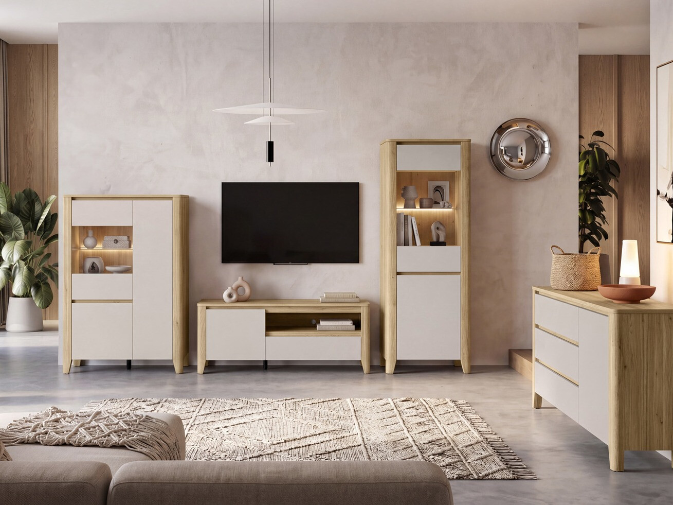 Cassettiera Talduno 105 (Rovere chiaro + Cachemire)