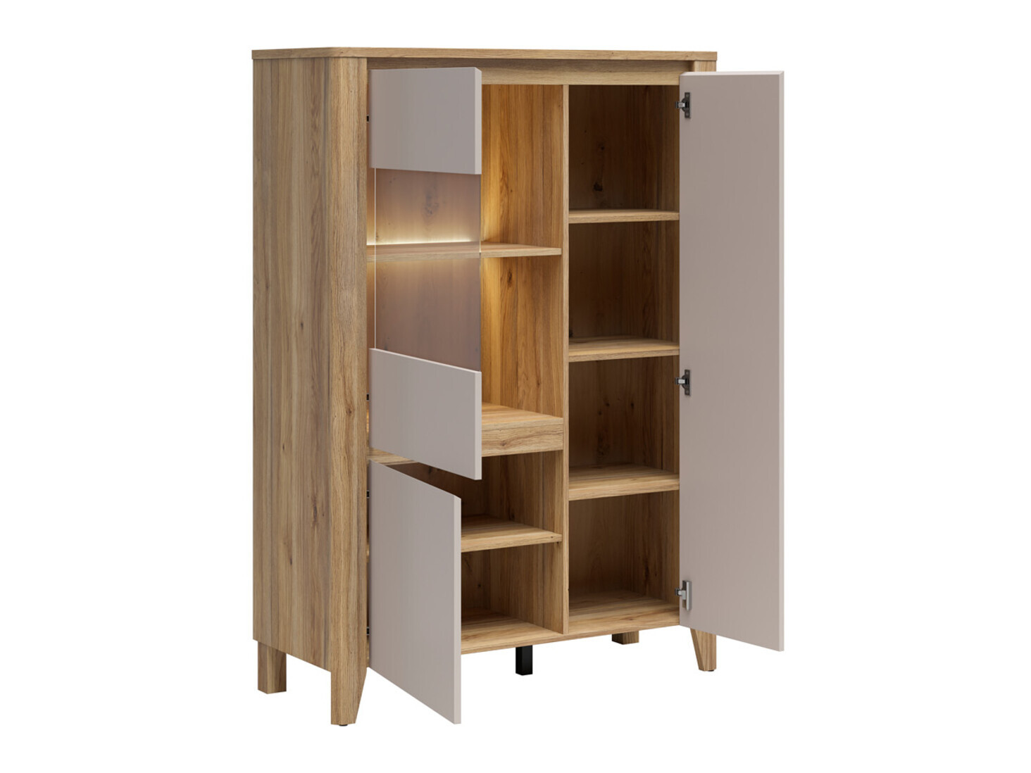 Parete attrezzata Talduno 108 (Rovere chiaro + Cachemire)