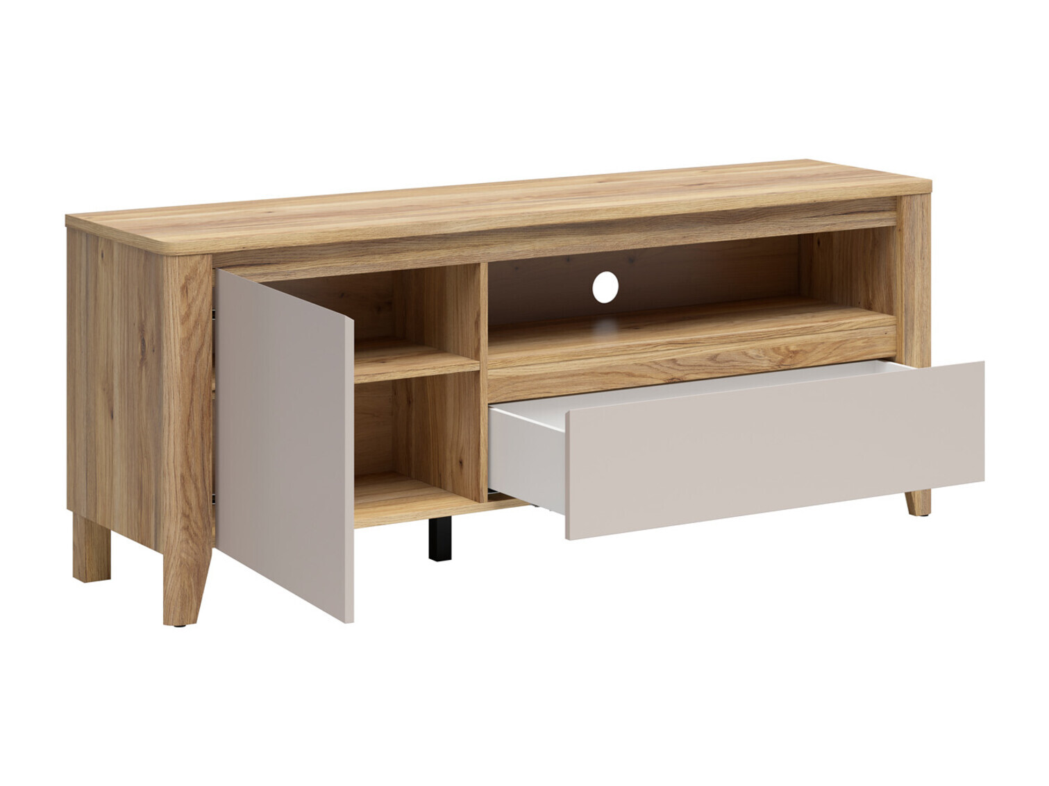 Parete attrezzata Talduno 108 (Rovere chiaro + Cachemire)