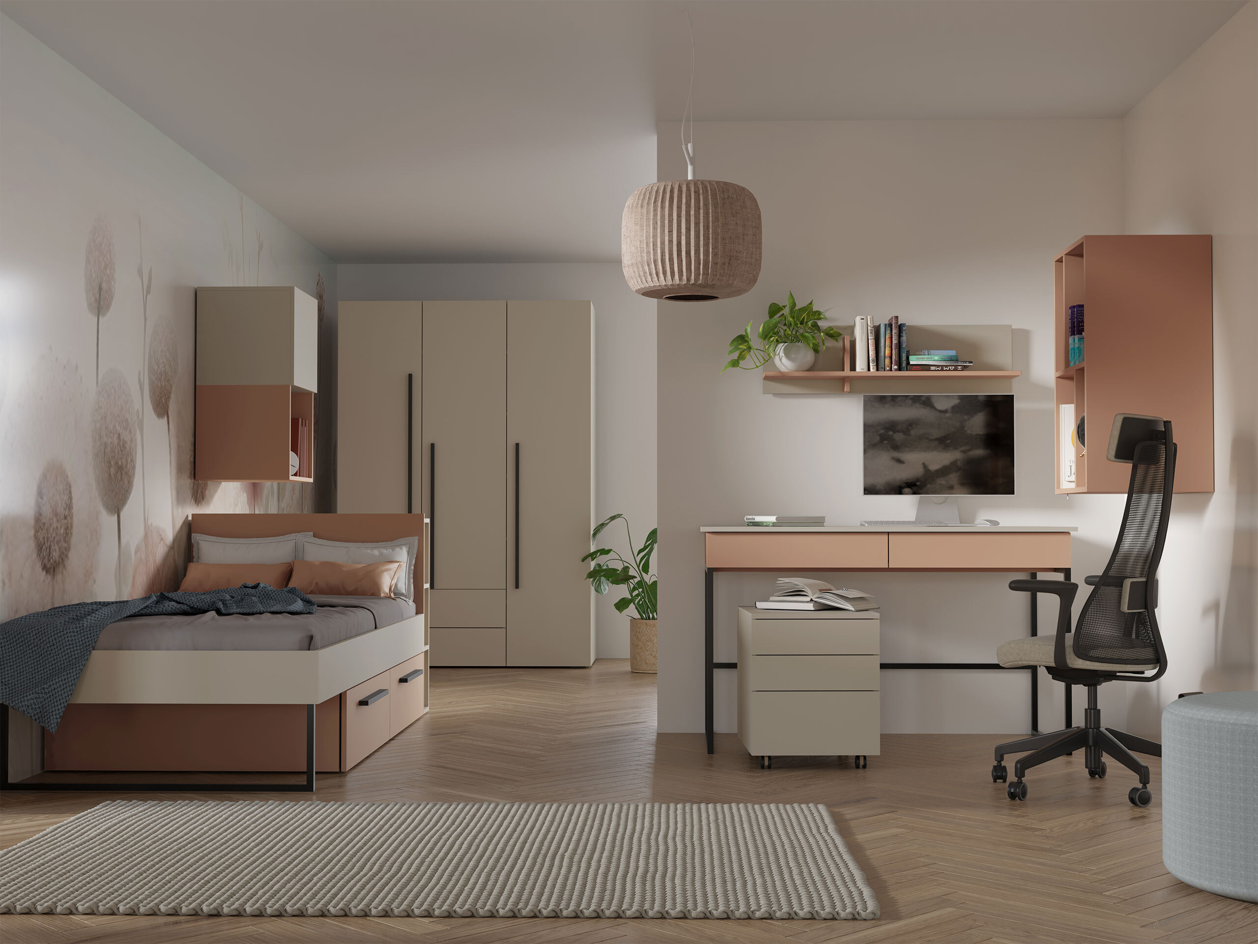 Letto Etruva 110 (Cachemire + Fucsia)