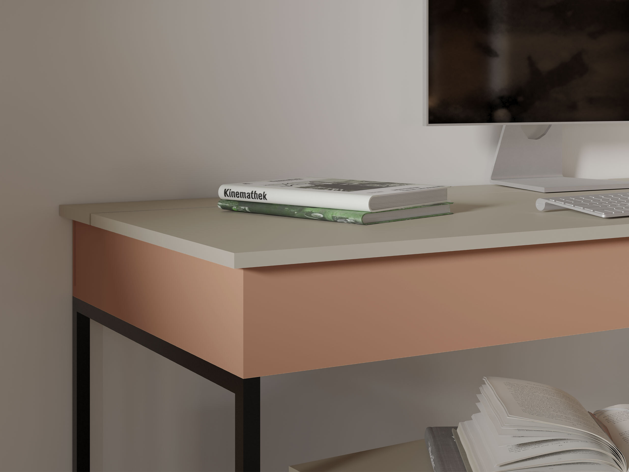 Scrivania da ufficio Etruva 109 (Cachemire + Fucsia)