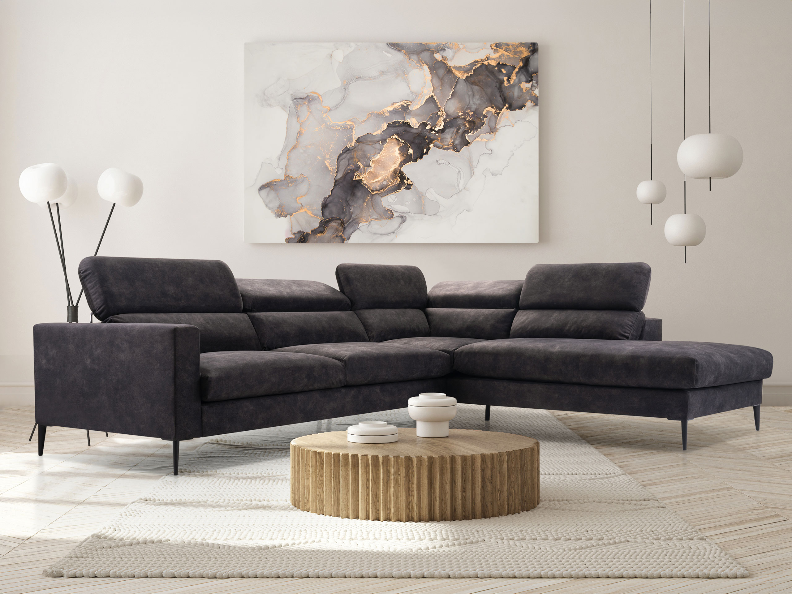 Divano angolare Lufkin 151 (Palladium 18)