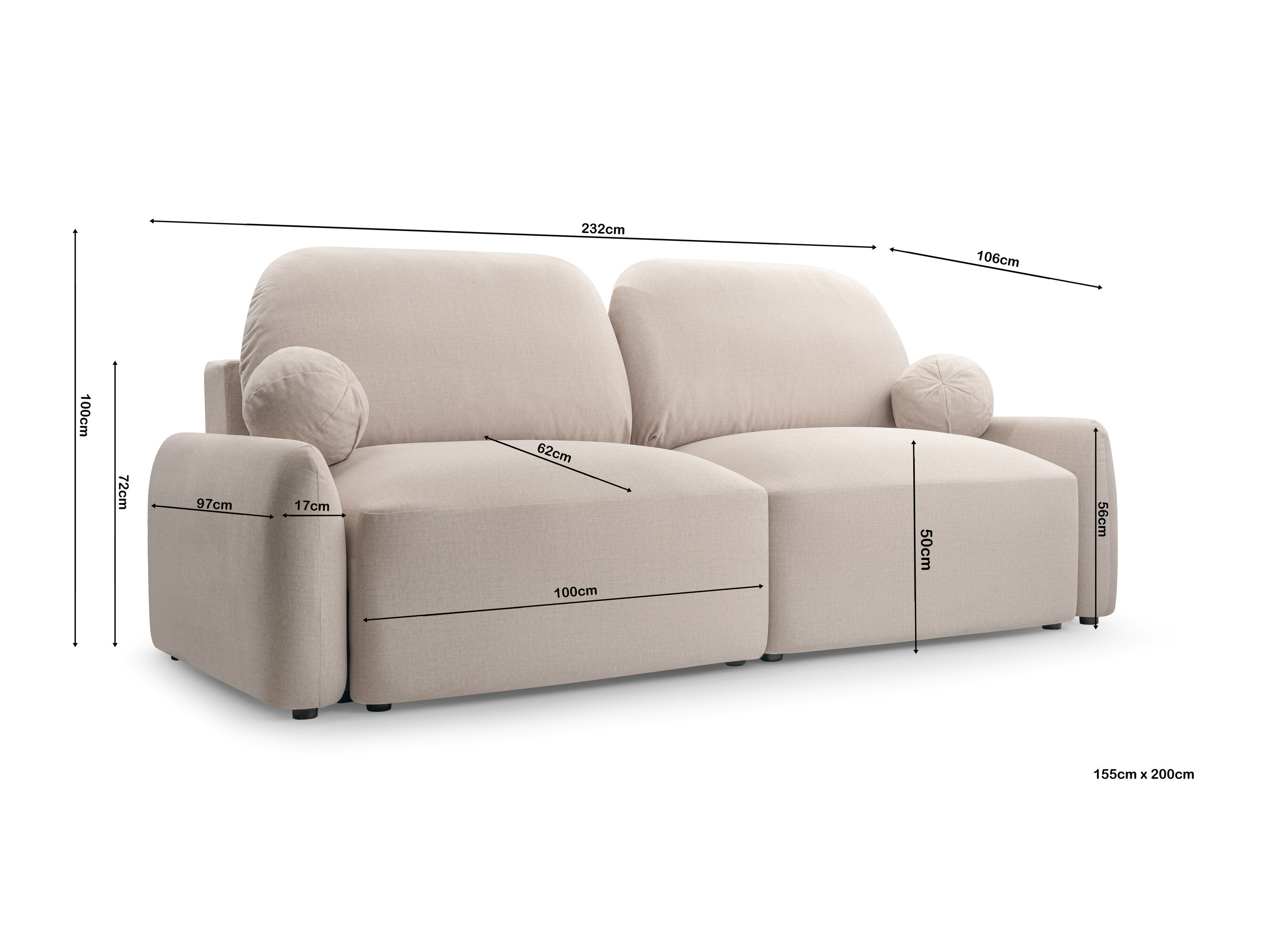 Divano letto Lufkin 153 (Maya 03)