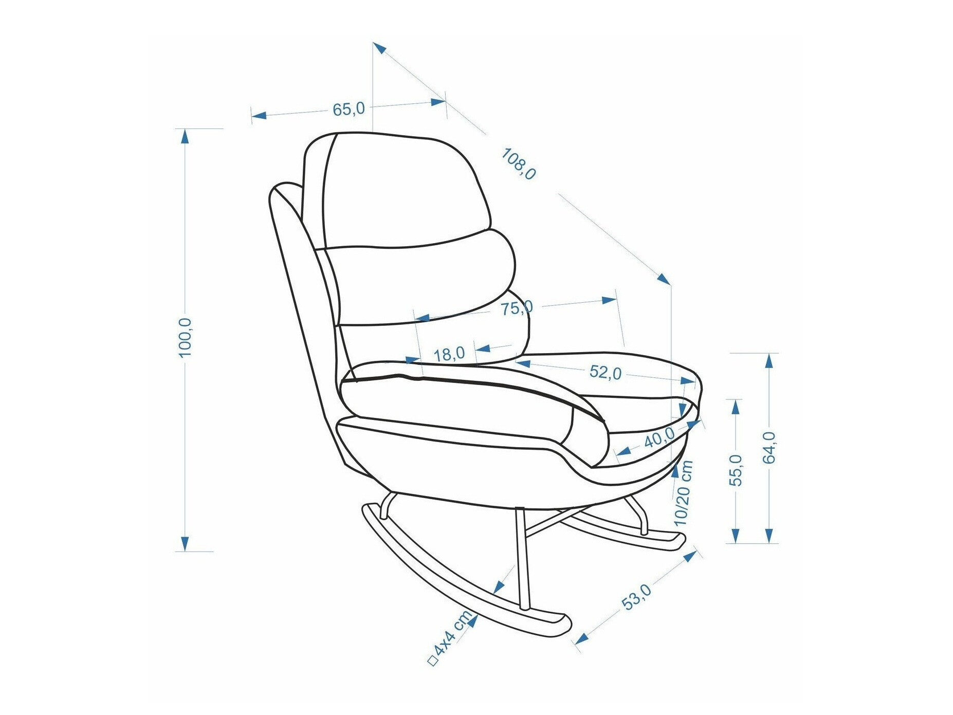 Sedia a dondolo Houston 2187 (Cremona 14)