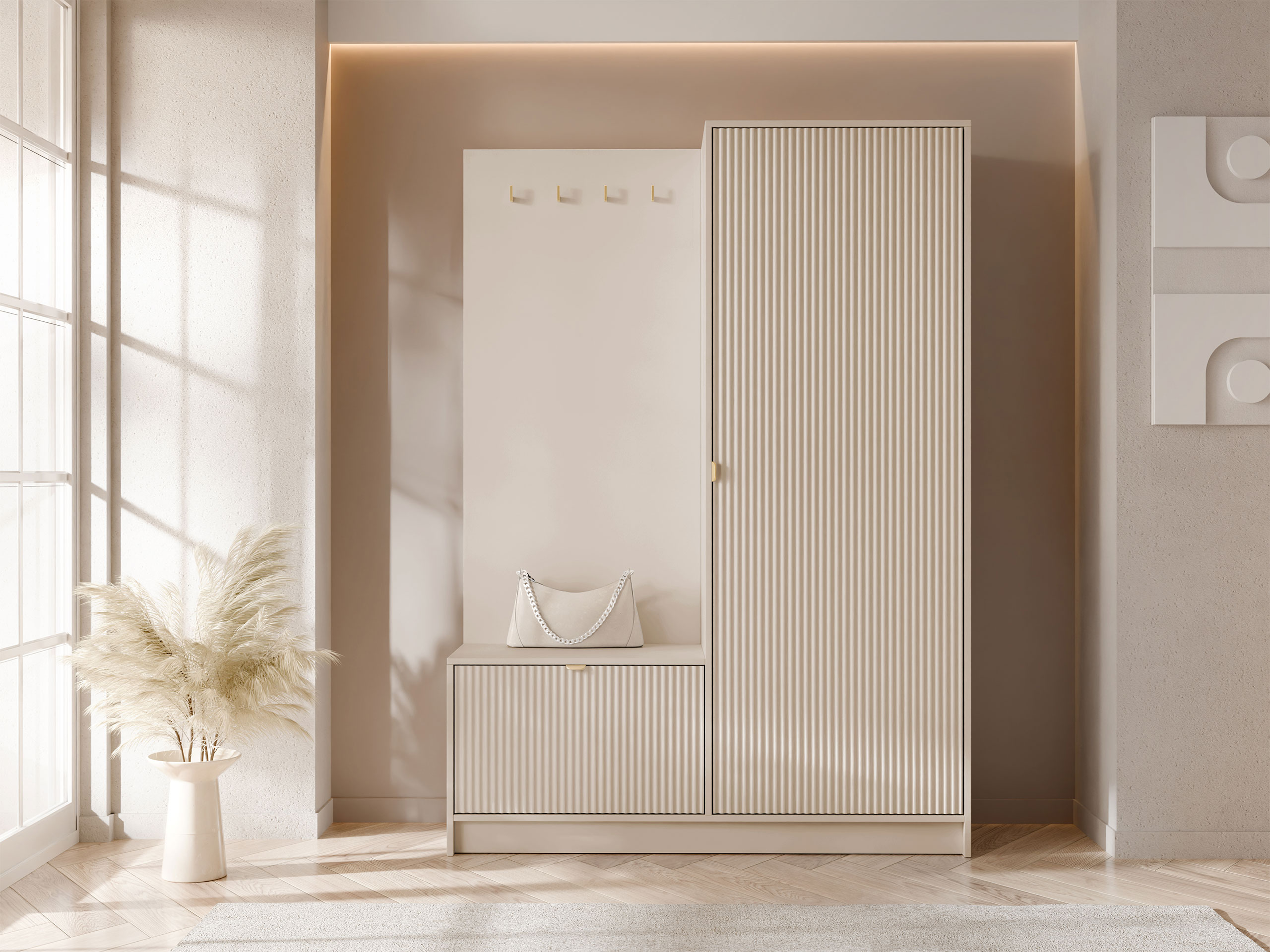 Set arredo da corridoio Comfivo Larmire 128 (Beige)