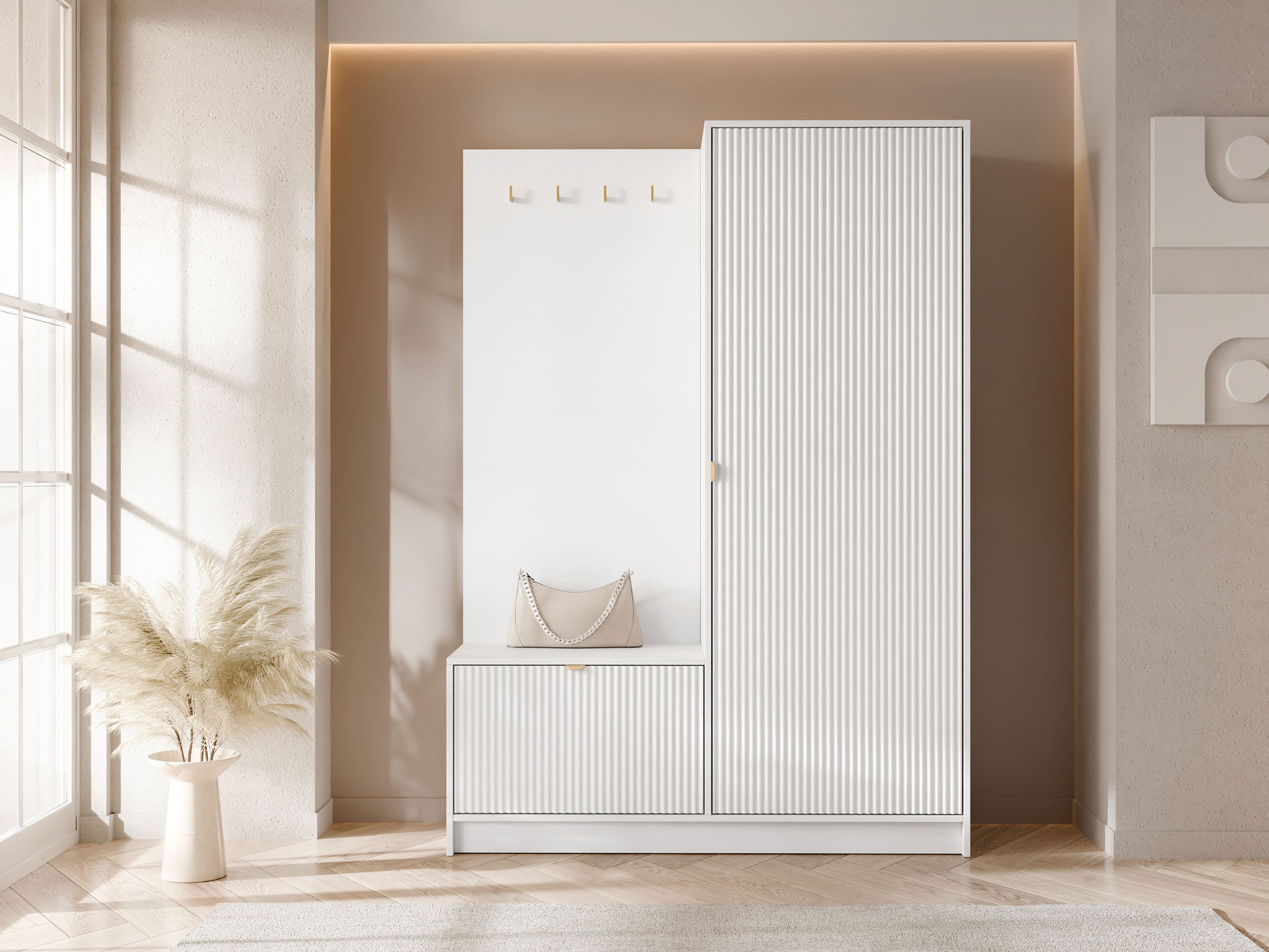 Set arredo da corridoio Comfivo Larmire 128 (Bianco)