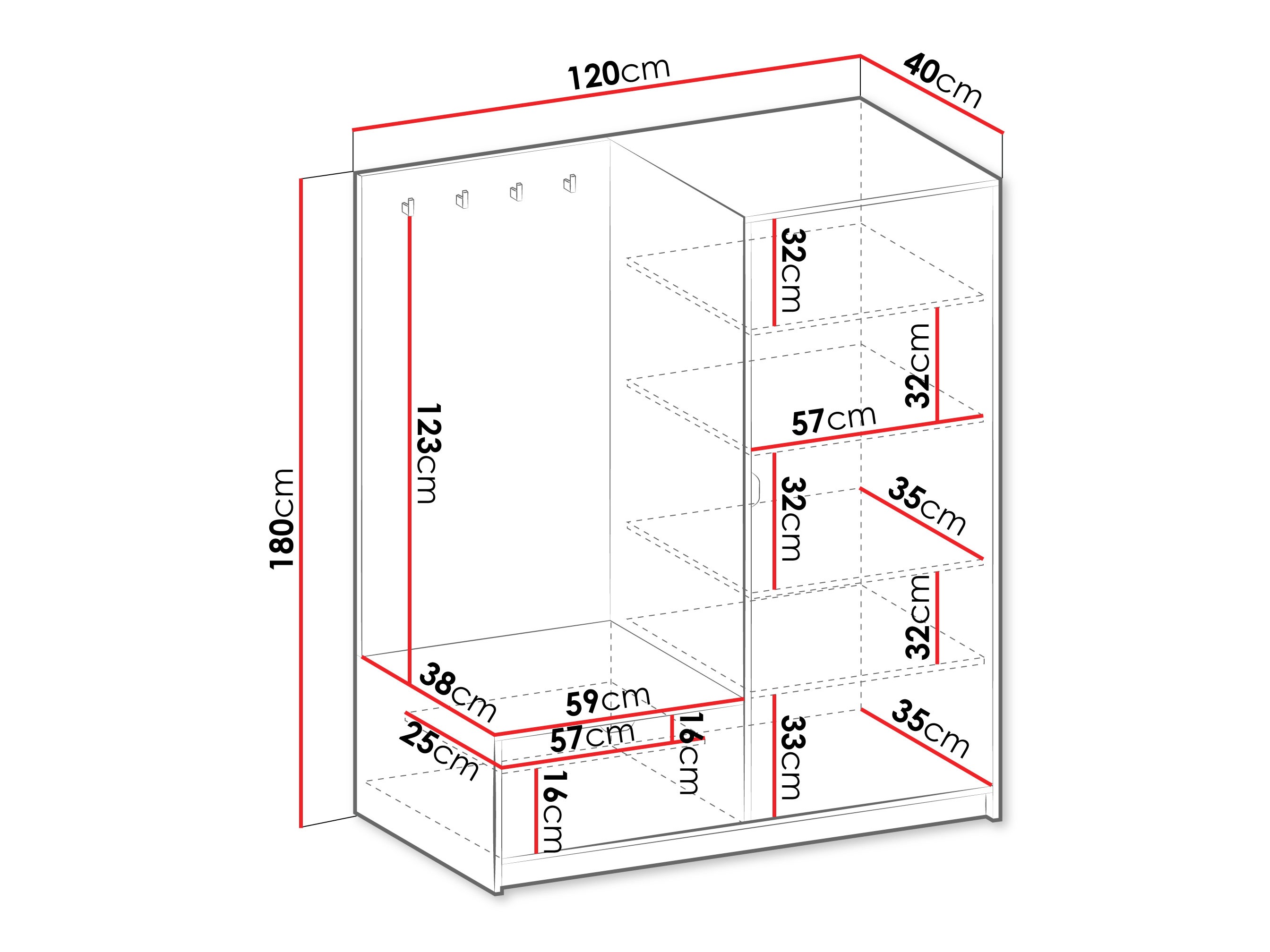 Set arredo da corridoio Comfivo Larmire 128 (Bianco)