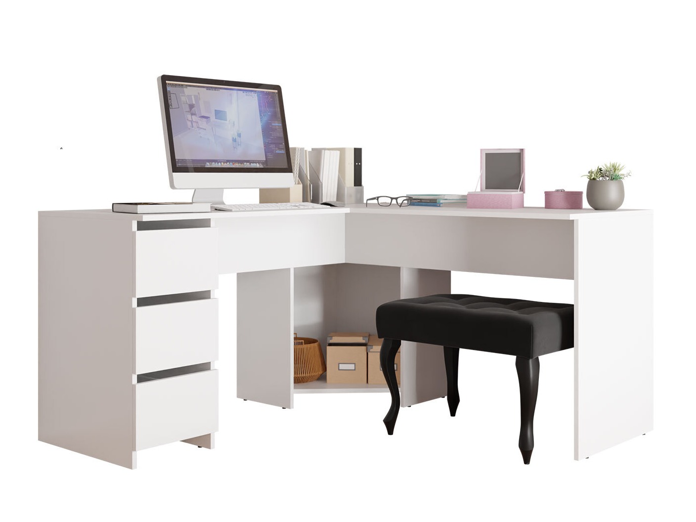 Scrivanie angolare Comfivo 576 (Bianco)