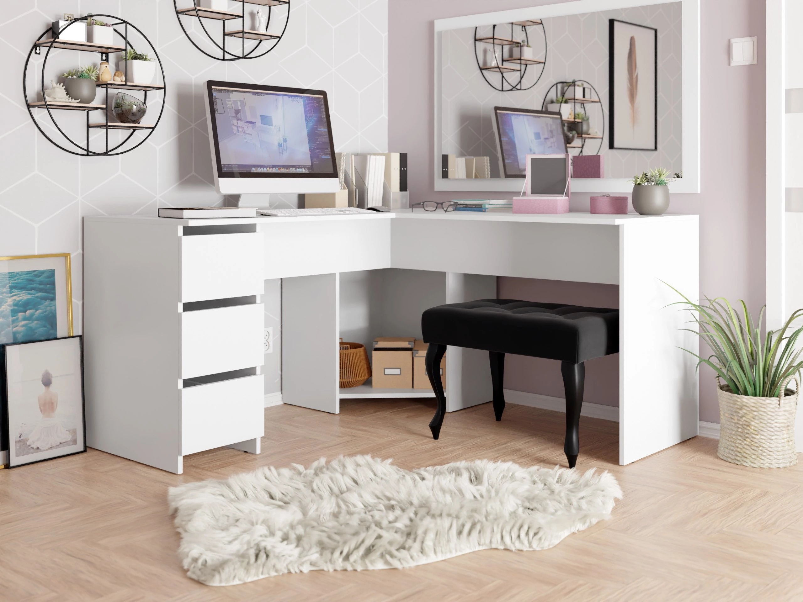 Scrivanie angolare Comfivo 576 (Bianco)