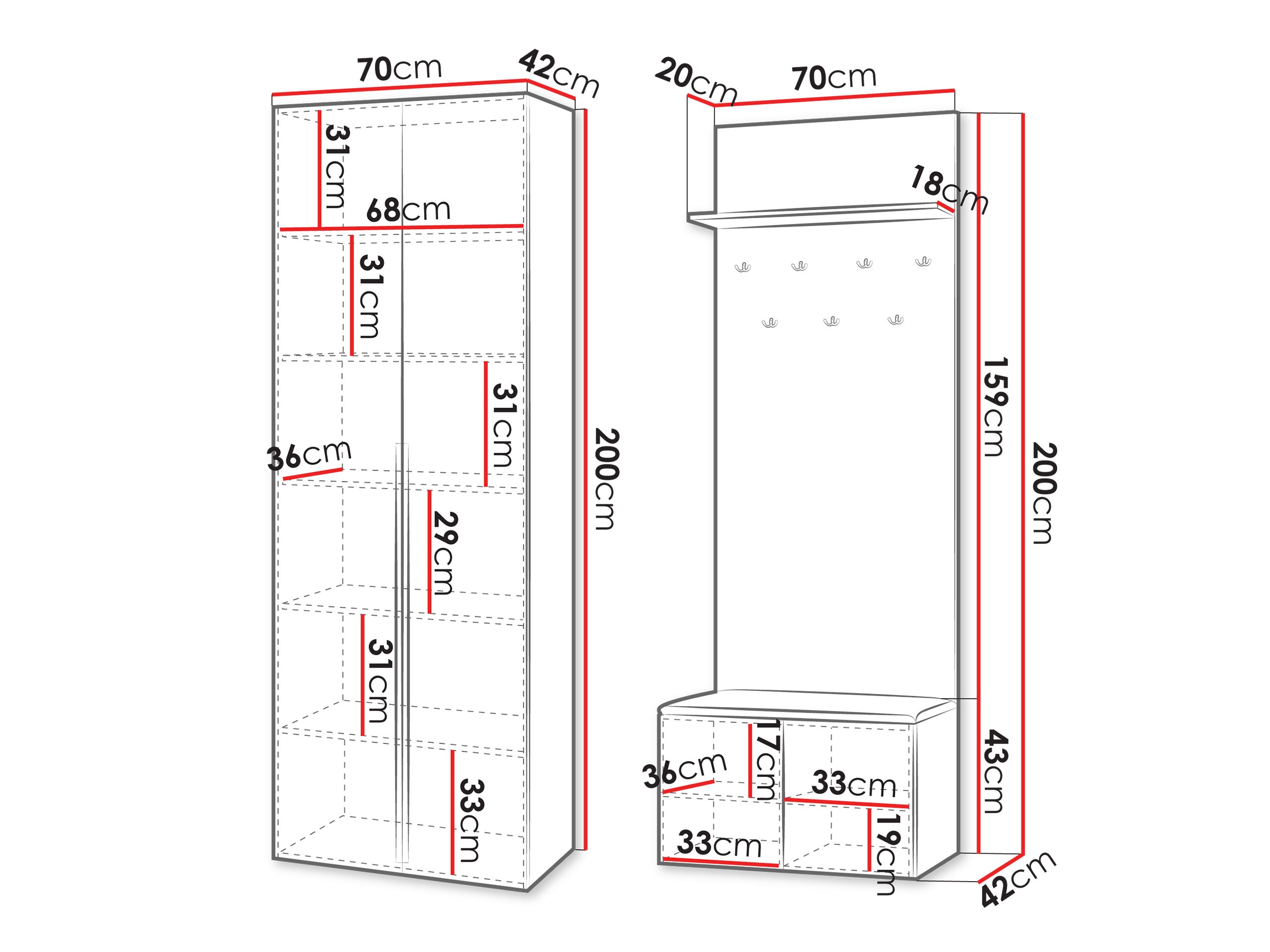 Set arredo da corridoio Comfivo 582 (Noce)
