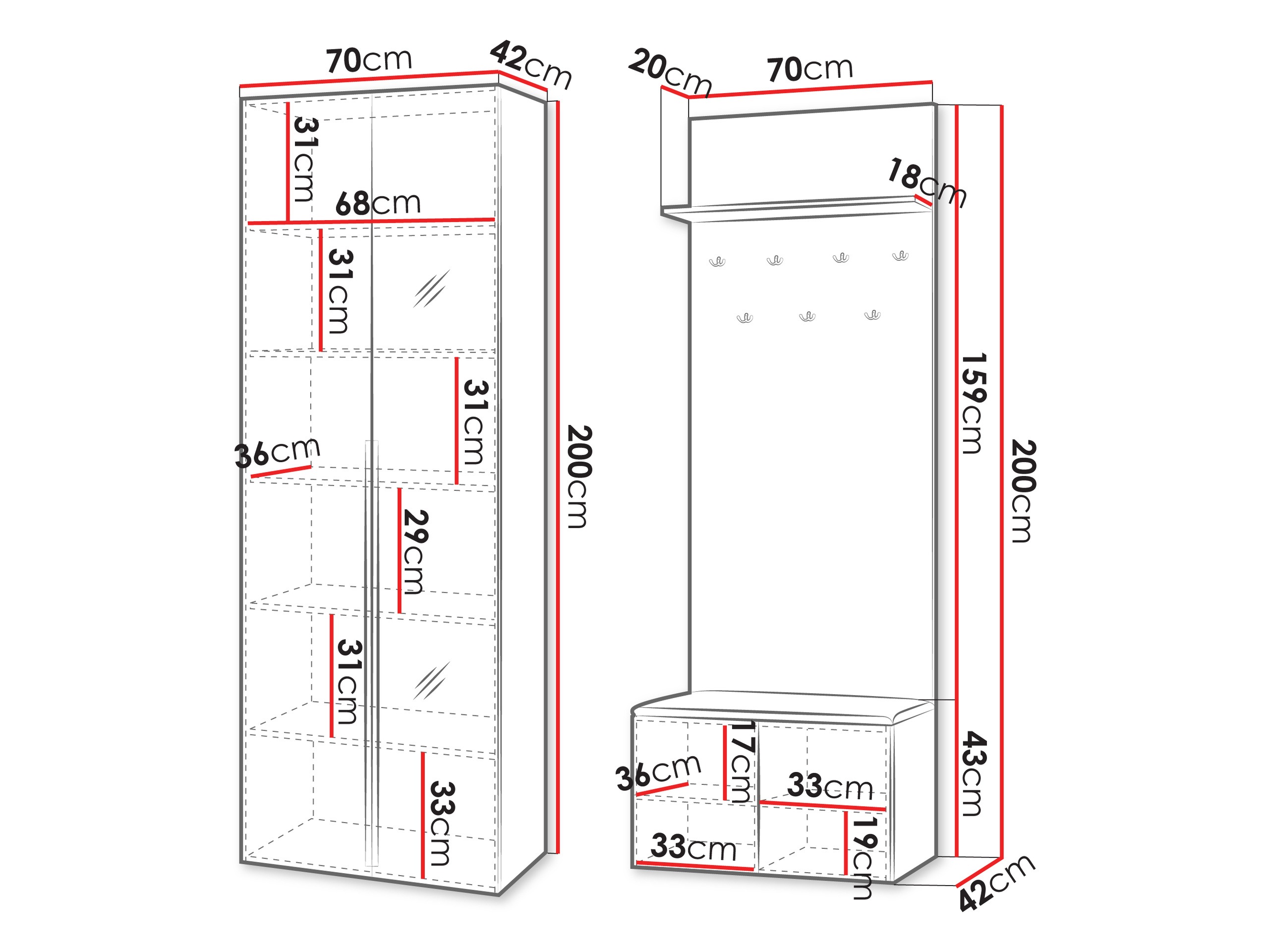 Set arredo da corridoio Comfivo 583 (Beige)