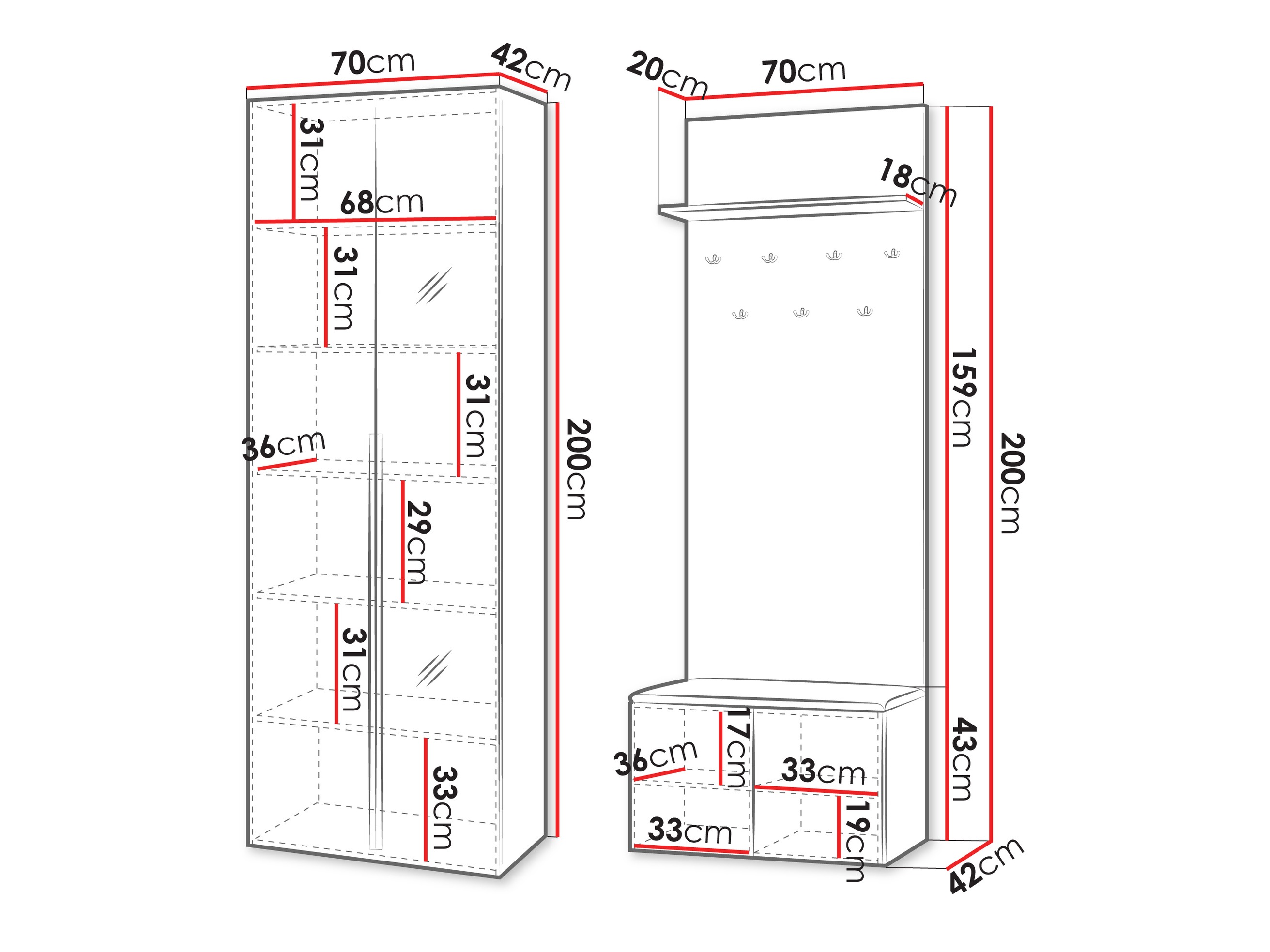 Set arredo da corridoio Comfivo 583 (Noce)