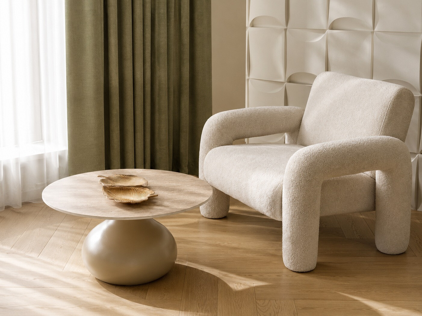 Tavolino da caffè Houston 2192 (Cachemire + Chiara Travertine)