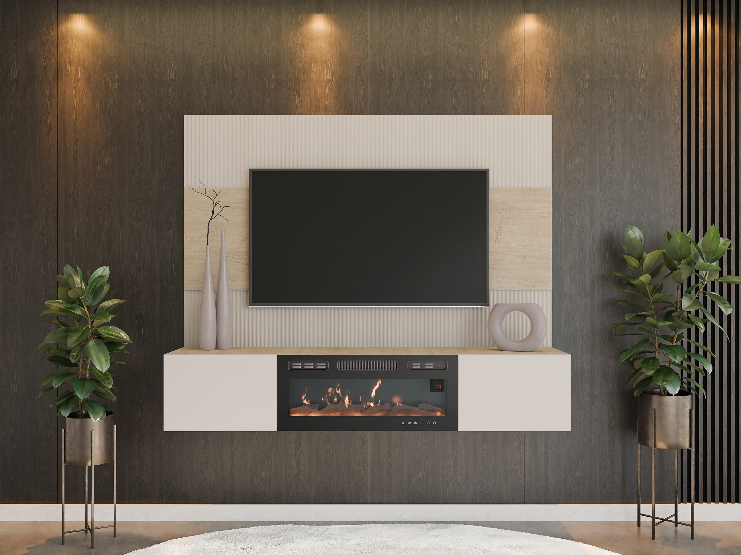 Parete attrezzata Comfivo Salix VII (Beige + Rovere cremona)