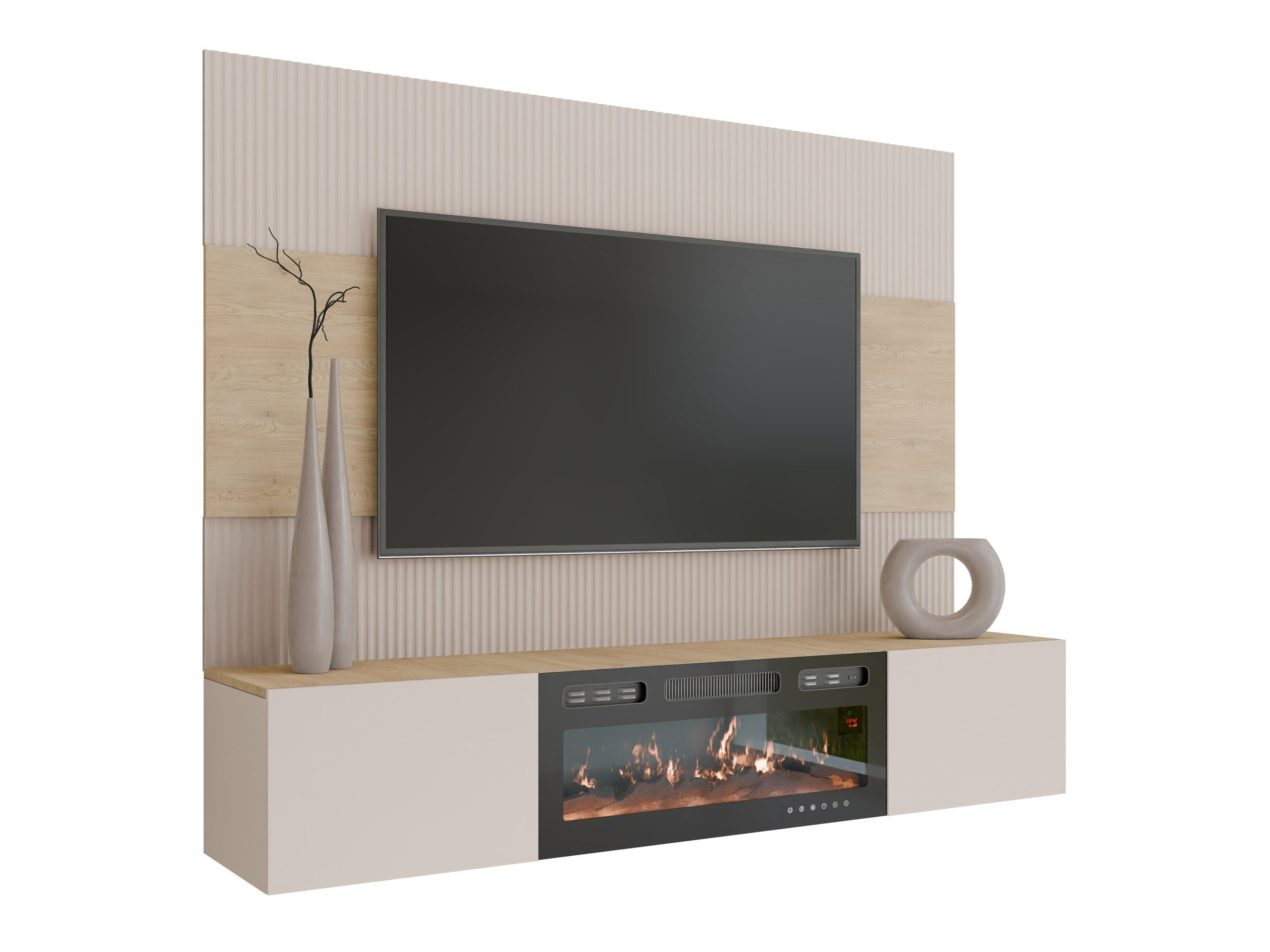 Parete attrezzata Comfivo Salix VII (Beige + Rovere cremona)